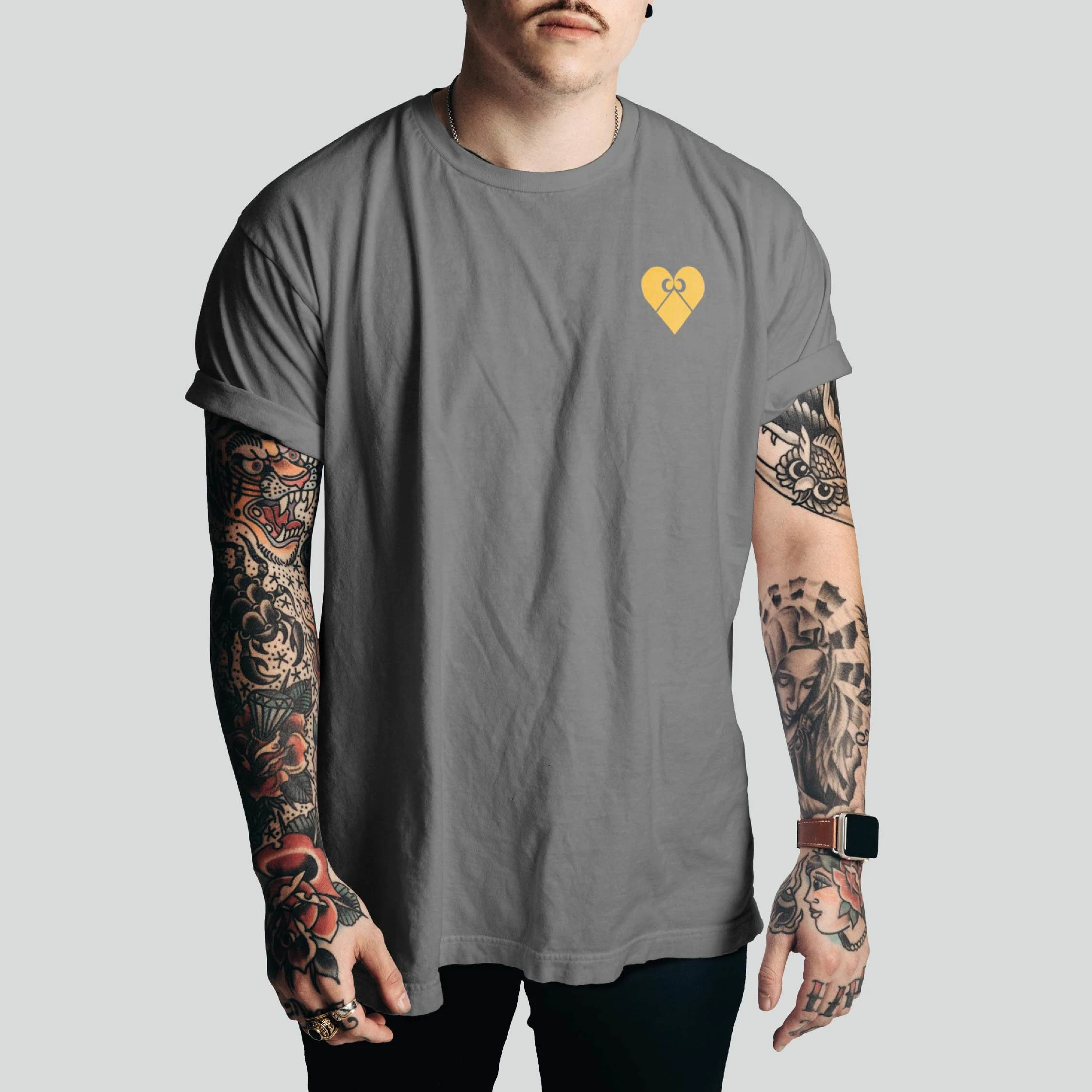 The core of this campaign's branding revolves around a modified Carhartt logo transformed into a heart-shaped icon. This adaptation unifies the essence of the campaign, encapsulating its purpose in a single symbol that can be utilized across social media platforms, merchandise, and print advertisements.