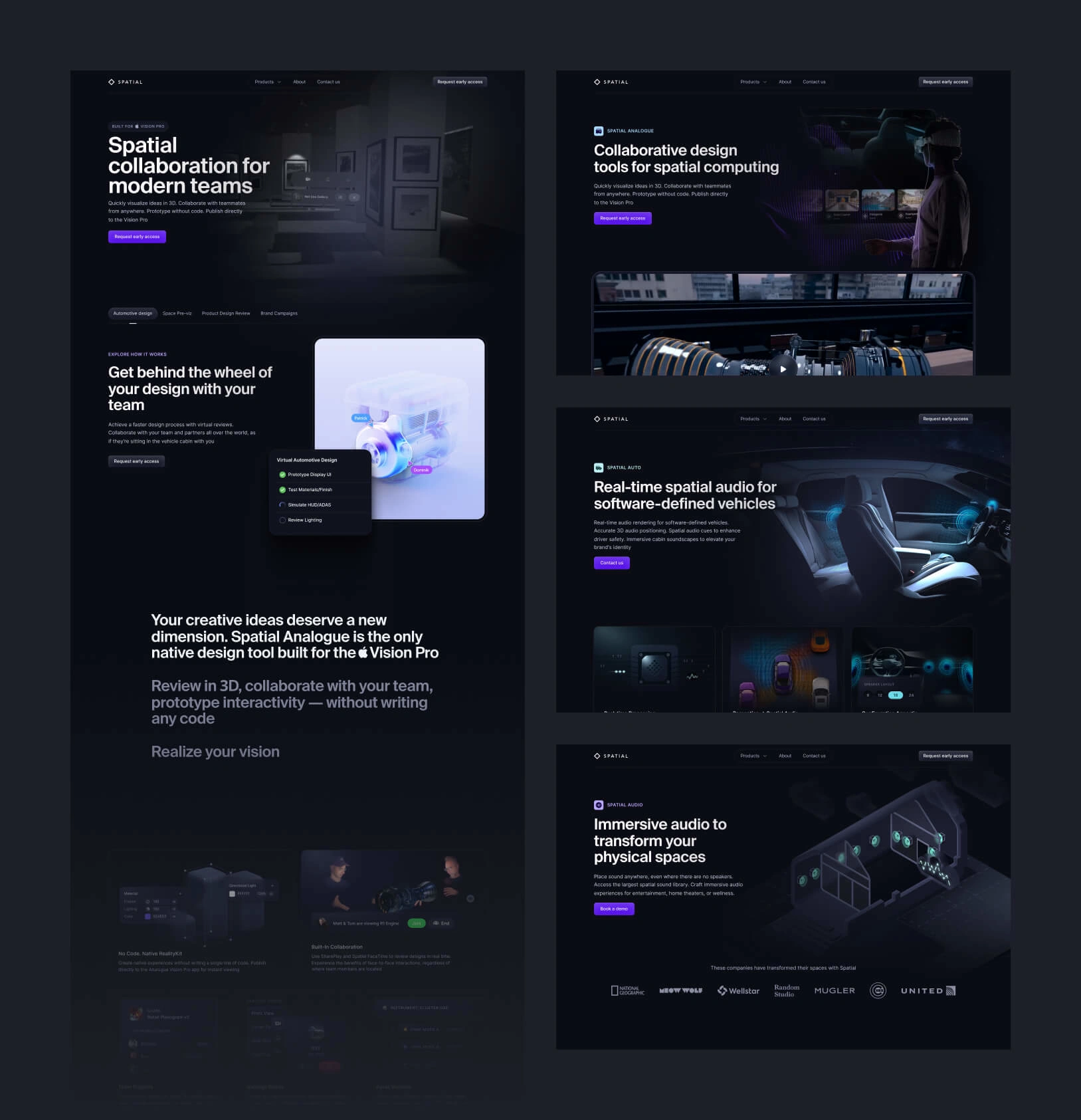 SpatialInc redesign featured 4 fully custom product pages.