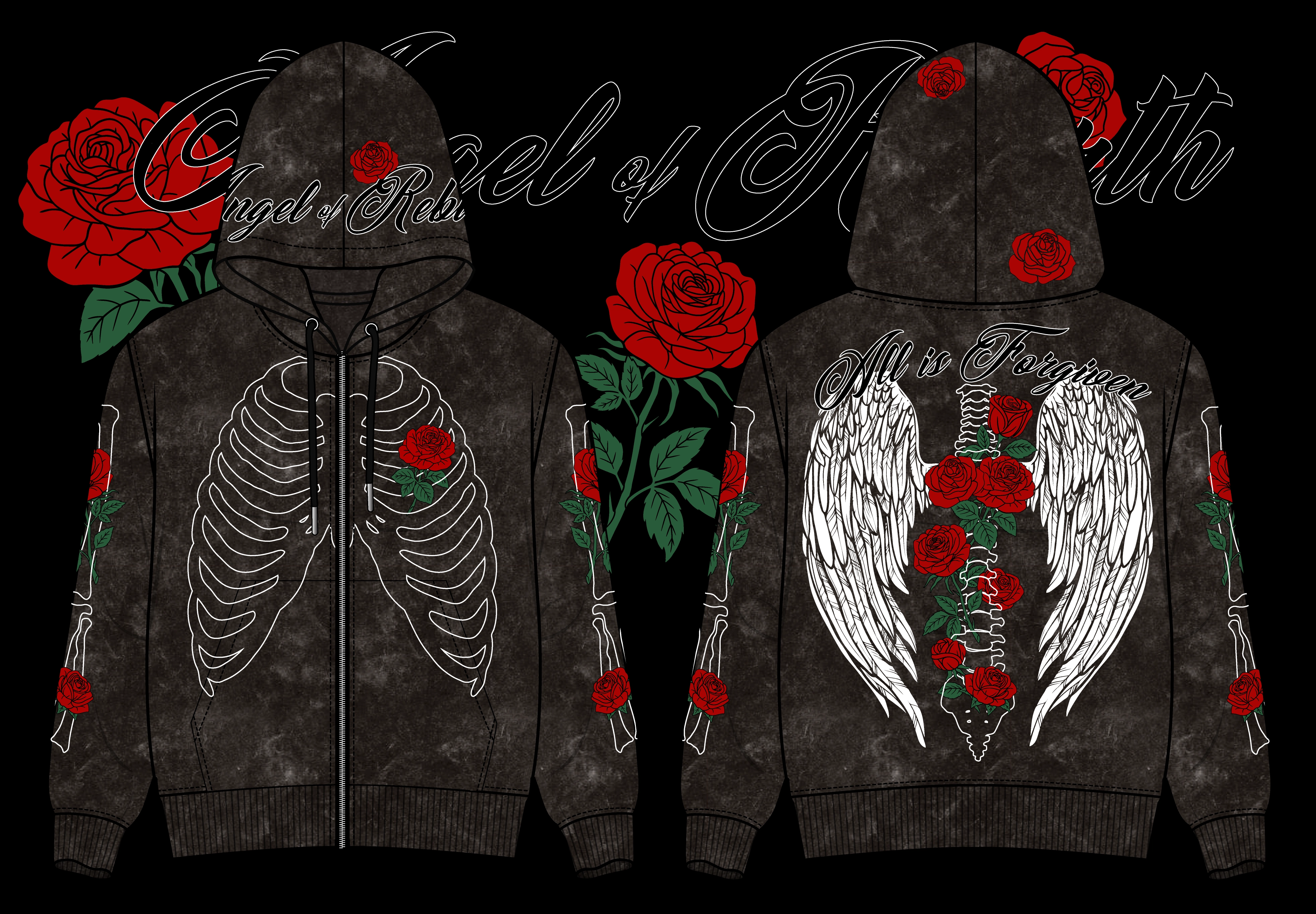 Hoodie Design done as a sample project for Hot Topic