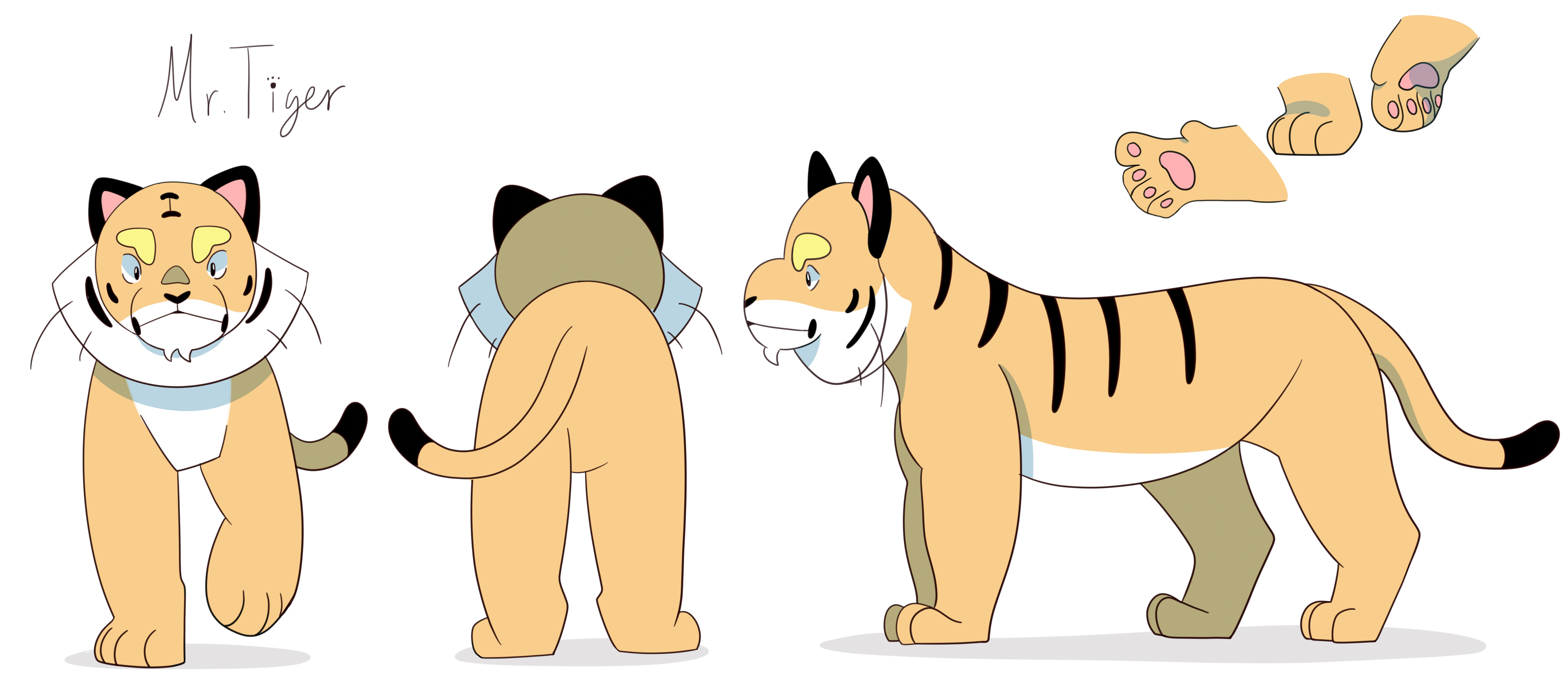 character sheet of Mr.Tiger provided with hand notes.