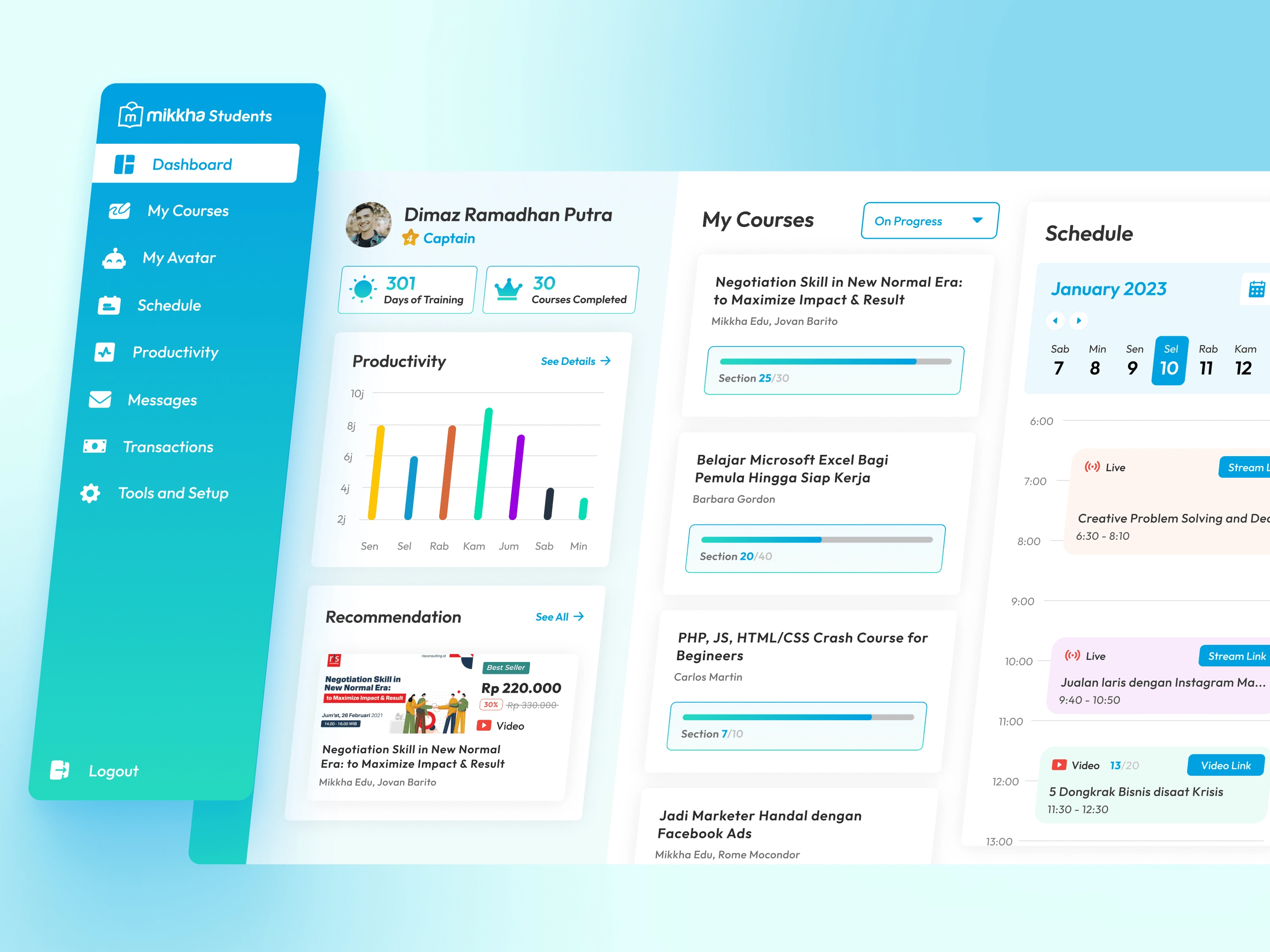 Mikkha's Students Dashboard