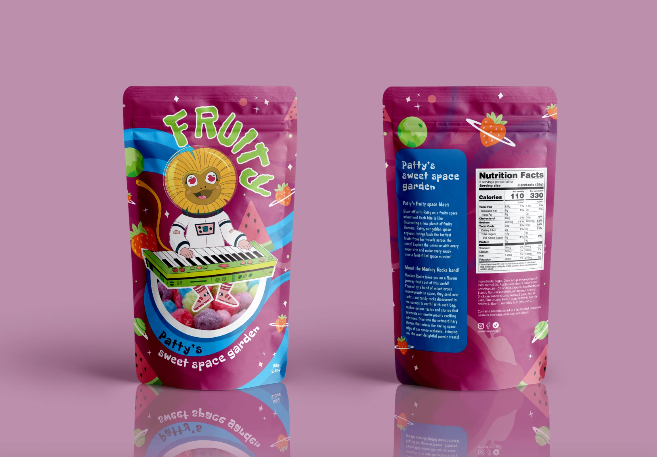 Brand Naming, Brand Strategy, Illustration & Packaging Design - packaging pouch design, 3D mockup