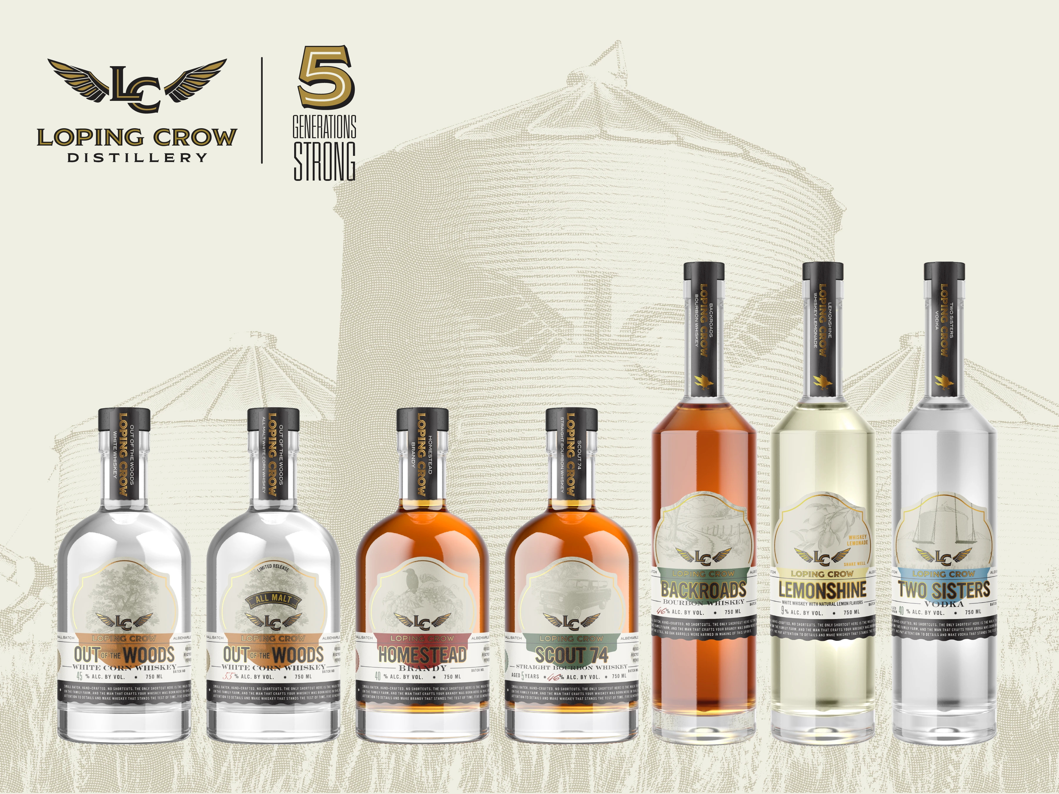 FULL LINEUP FROM LOPING CROW DISTILLERY