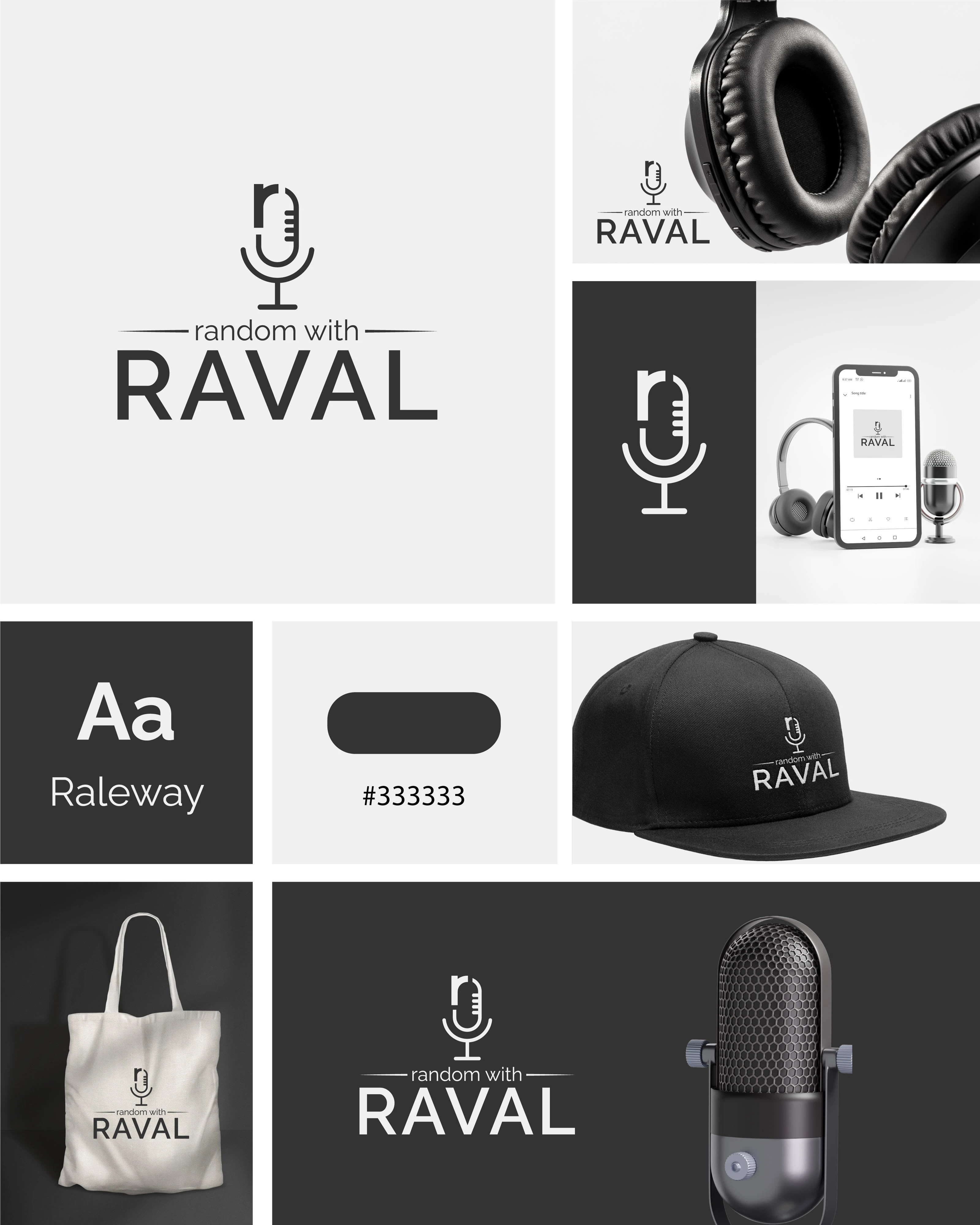 Random with Raval [ podcast logo ] by GUNJAN | BRAND DESIGNER