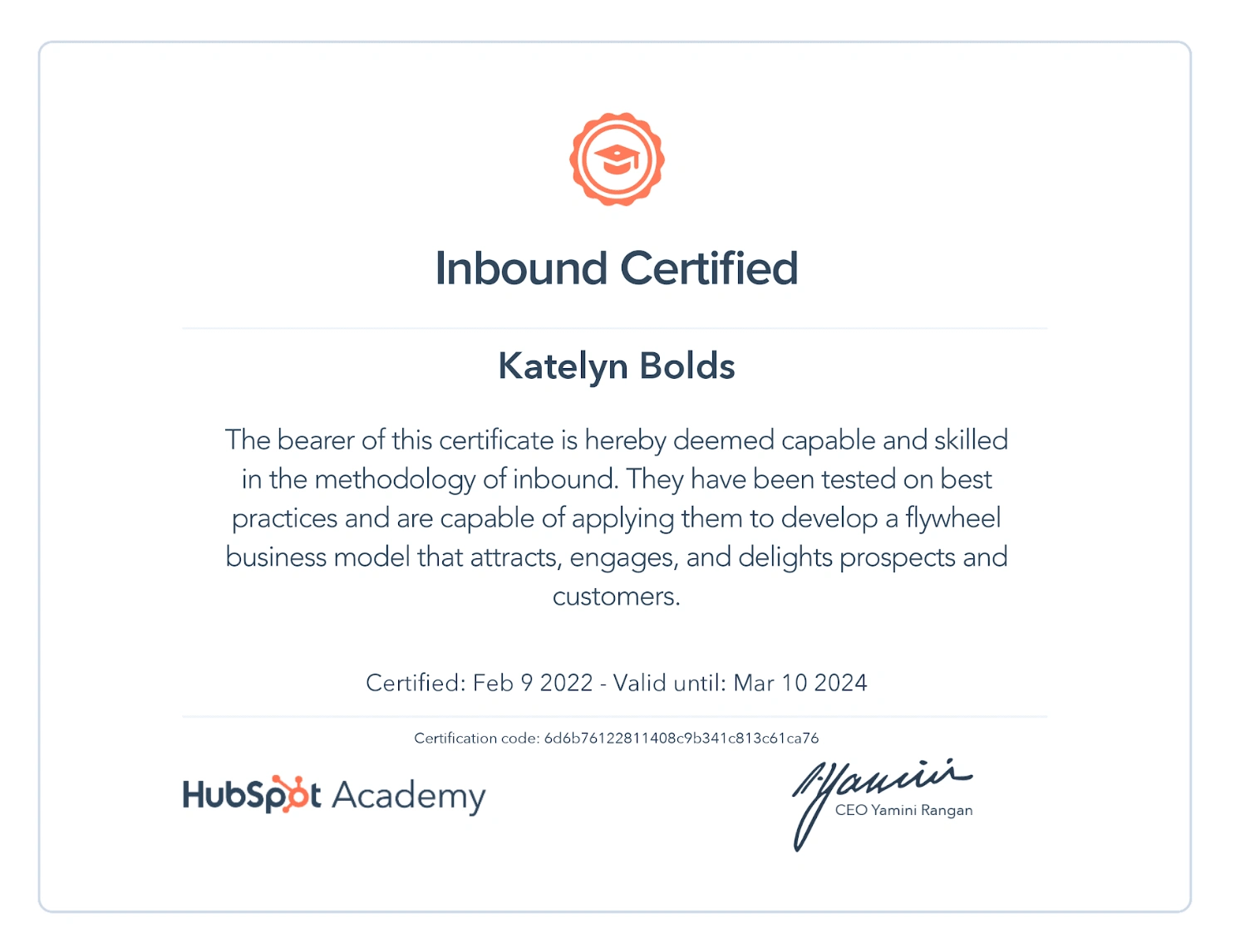 HubSpot Inbound Certified