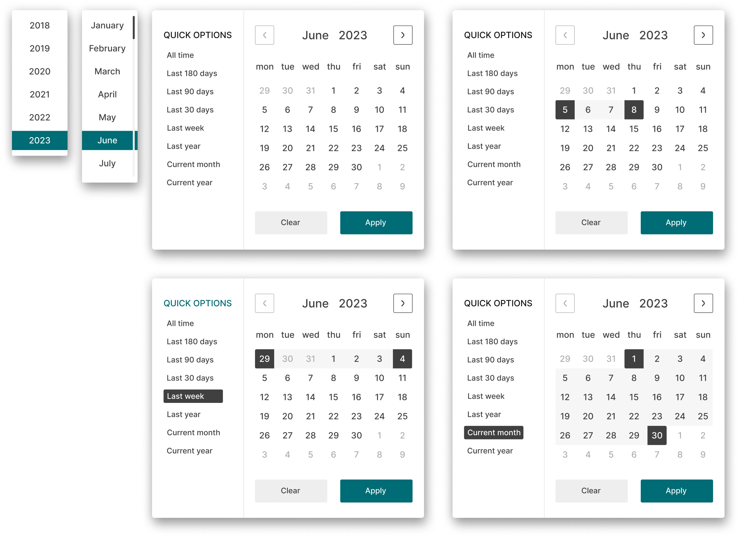 Final date picker design