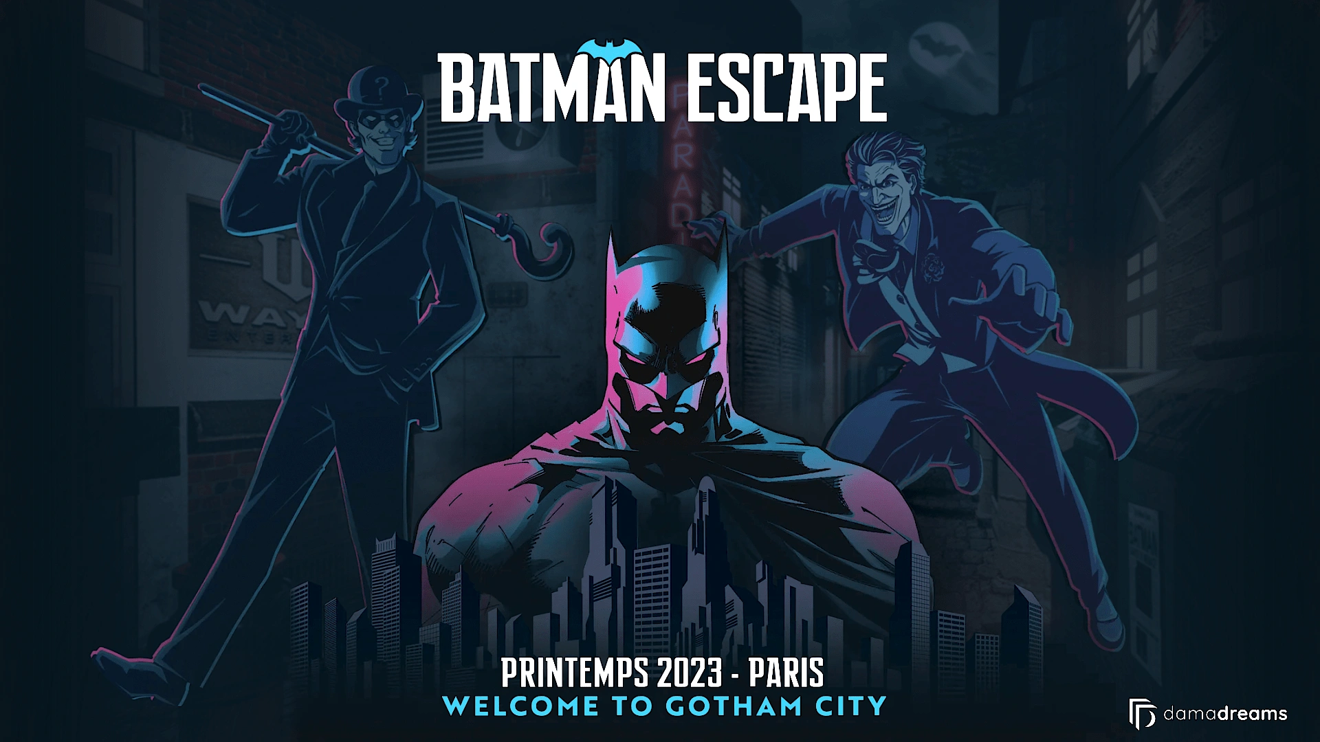 Cover picture of the Batman Escape Audiovisual Production made by Julien Carlier Productions