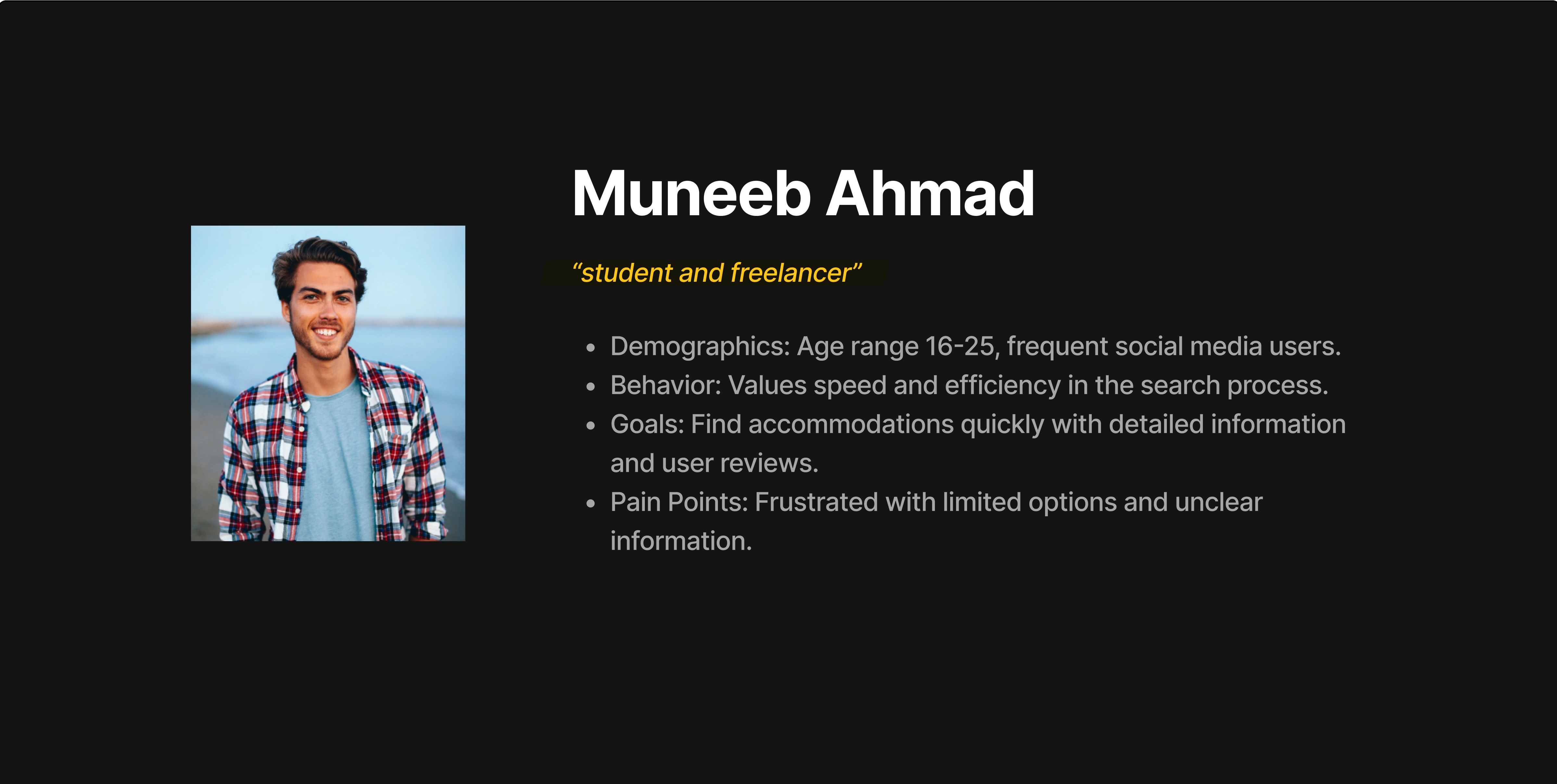 Student & freelancer persona image