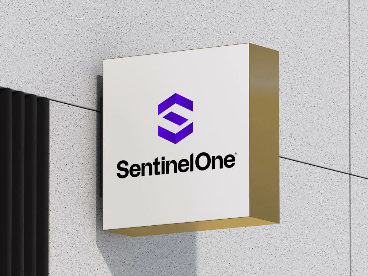 SentinelOne logo, incorporating bold typography and bright colors to capture attention.