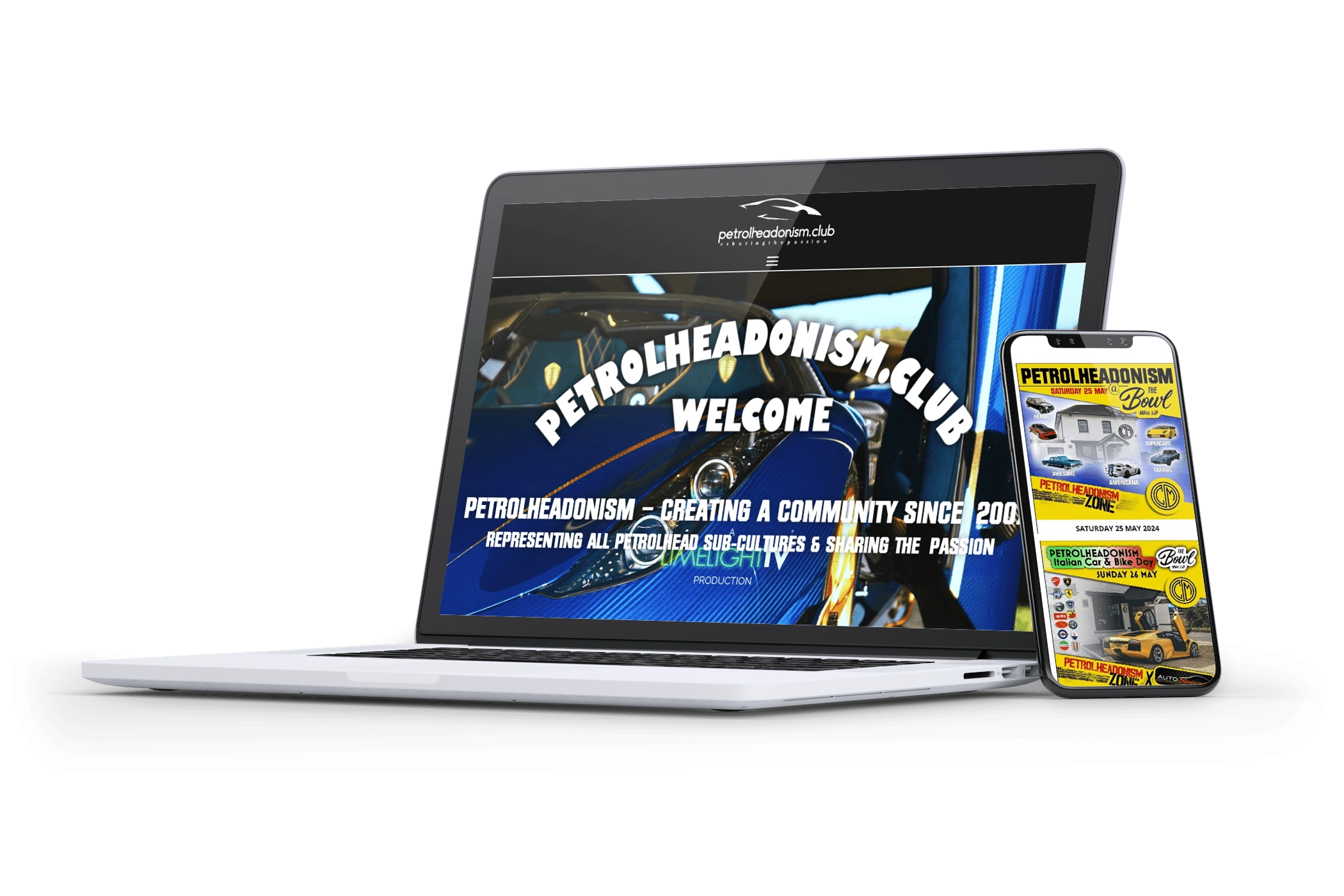 petrolheadonism.club - WordPress website with everything needed to manage high traffic volumes, event management, ticket sales and more