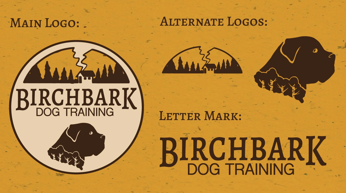 Birchbark Dog Training Logo and Alternate Logos