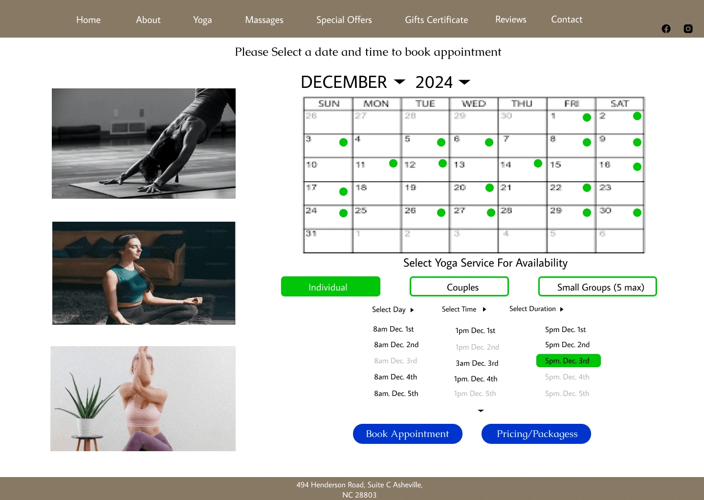 Yoga Schedule Desktop Version