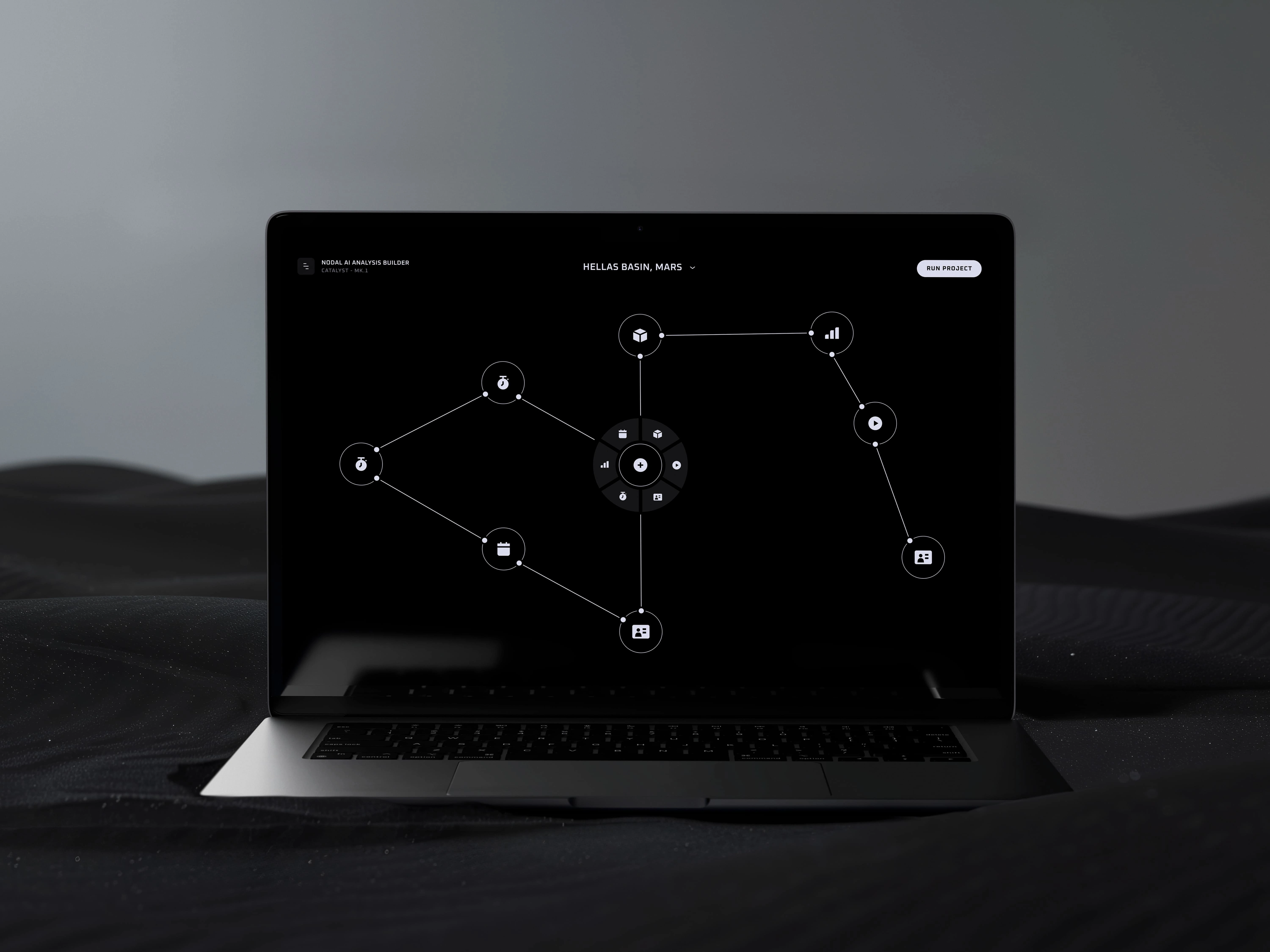 AI predictive analytics nodal flow builder