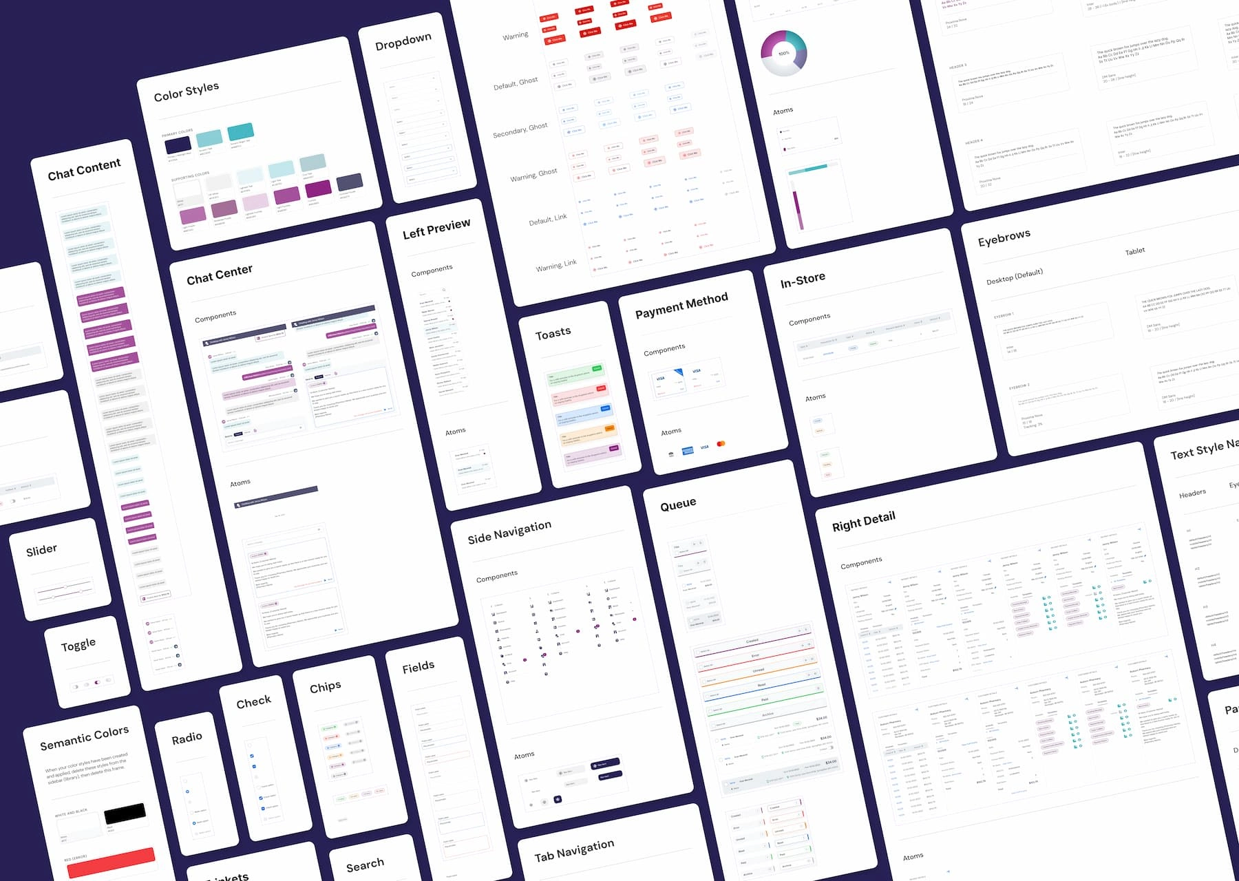 Styles and components in the Figma component library