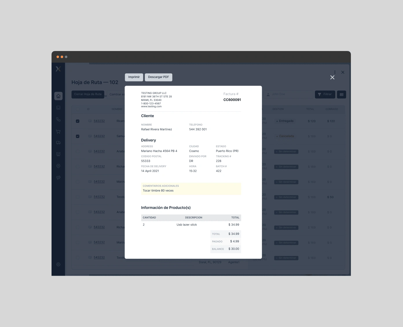 PicallEx's Receipt to Print or Download