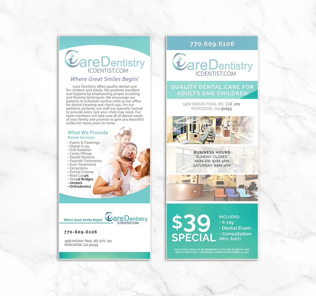 Rack Card Design for Local Dentist Office