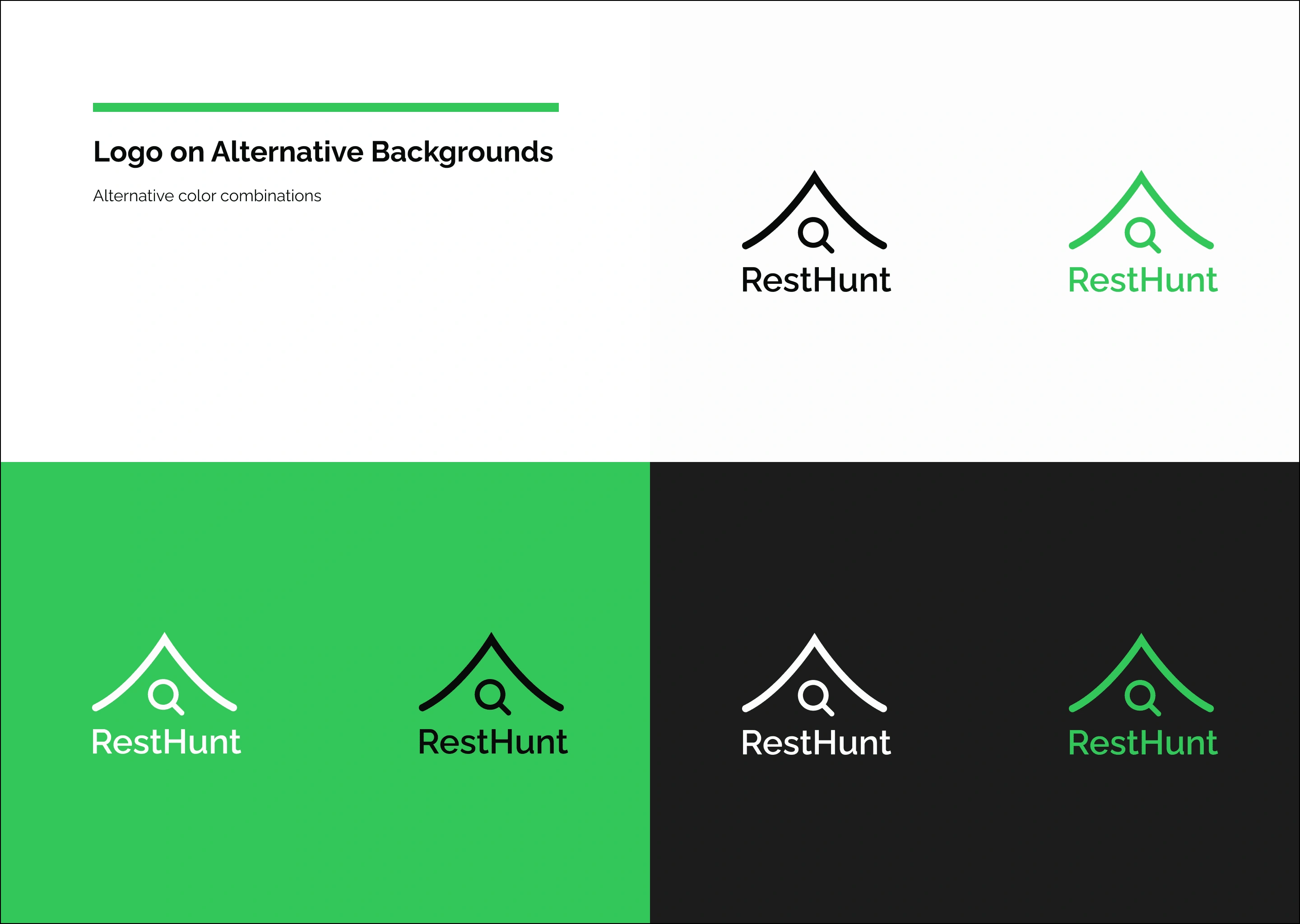 Resthunt logo on Alternate backgrounds