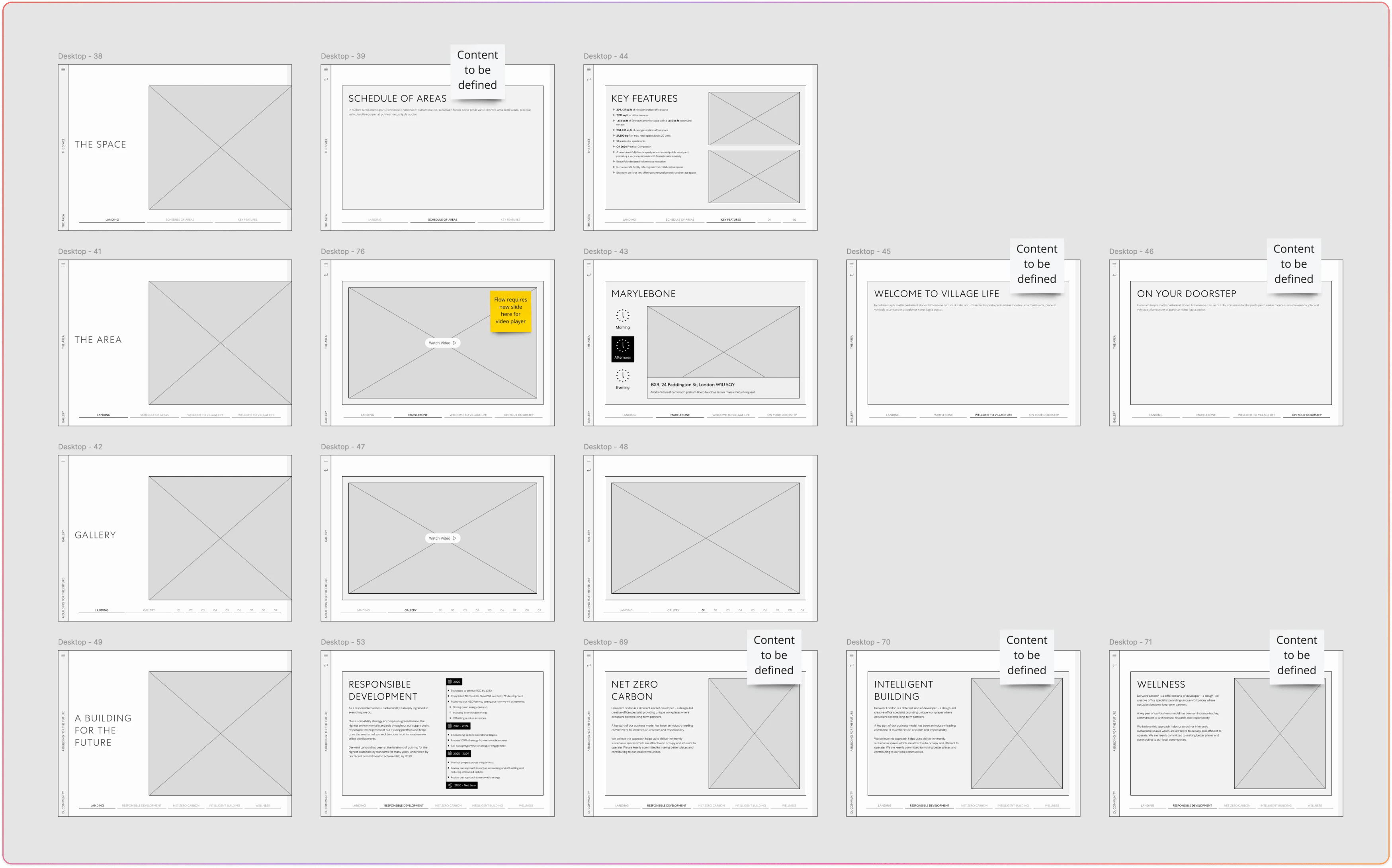 Early wireframes