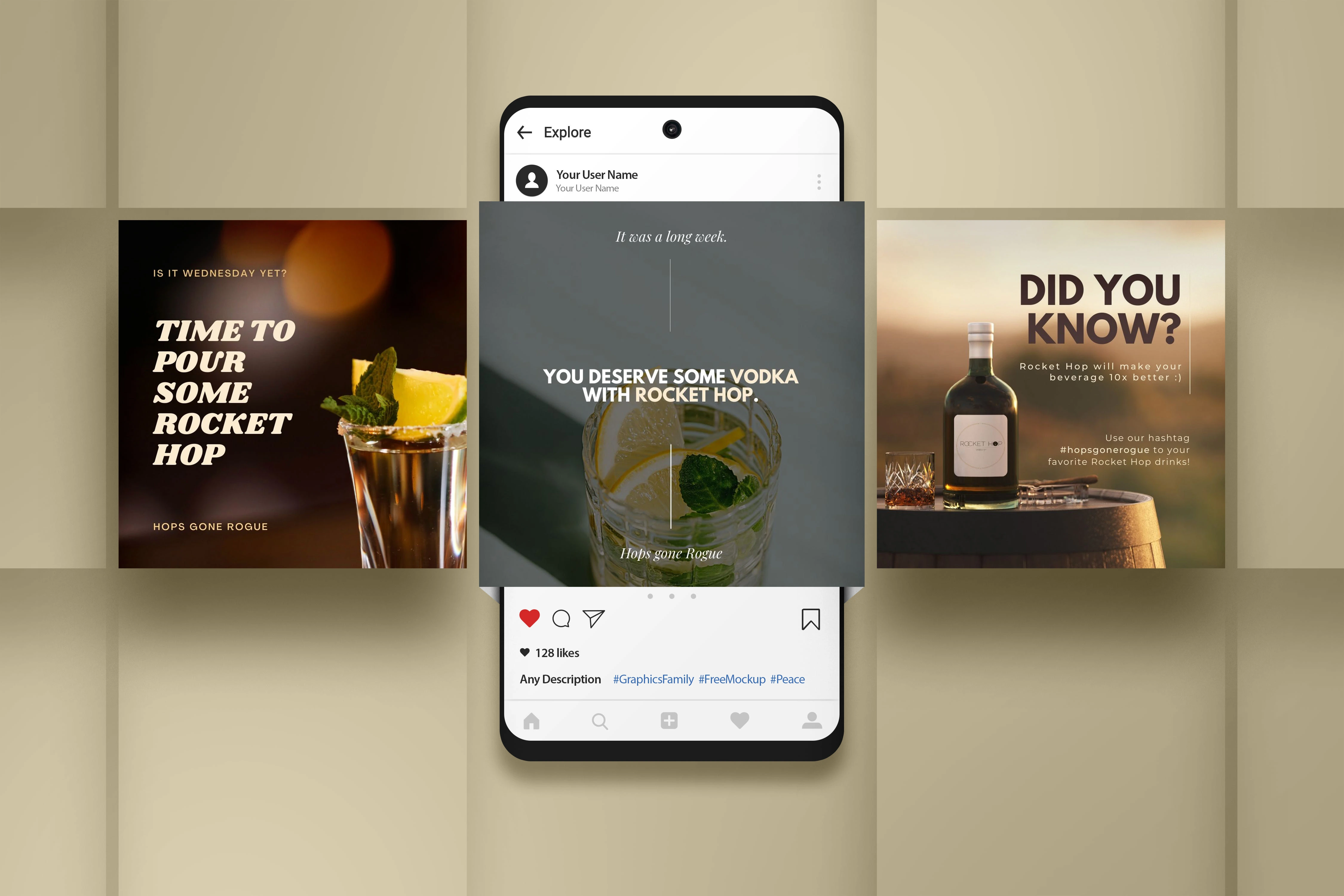 Rocket Hop Social Media Mockups