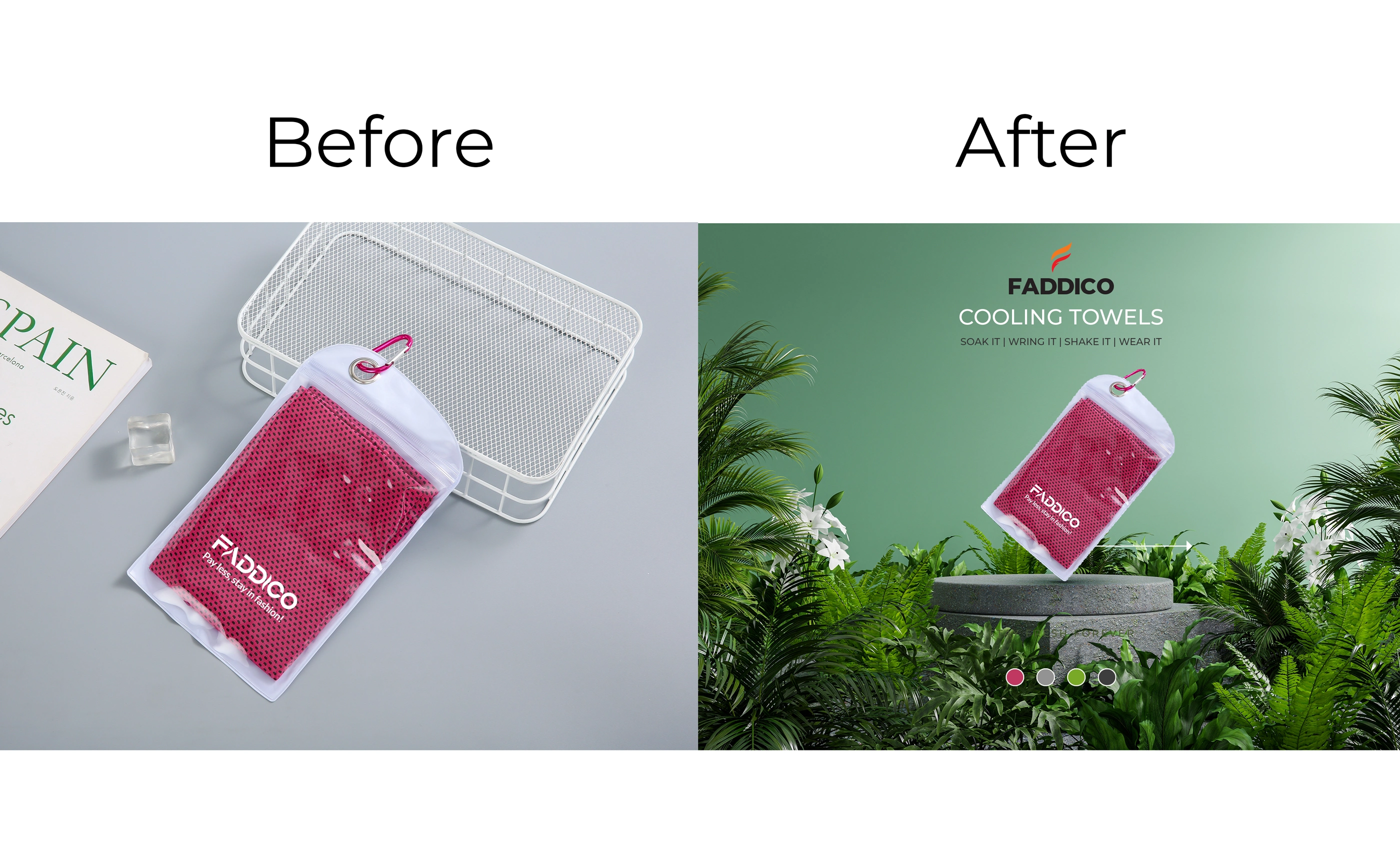 Cooling Towel: Image Editing, manipulation, presentation, background removal, enhancement etc.