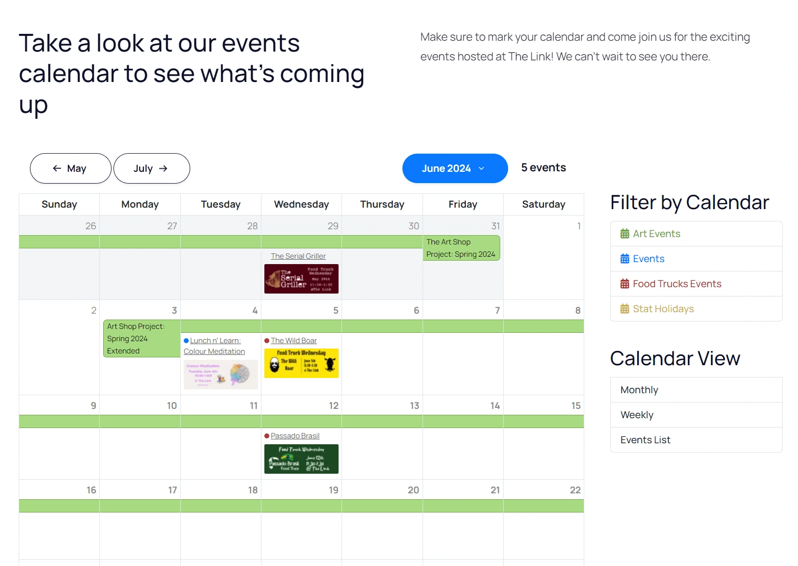 Calendar Functionality implemented for client