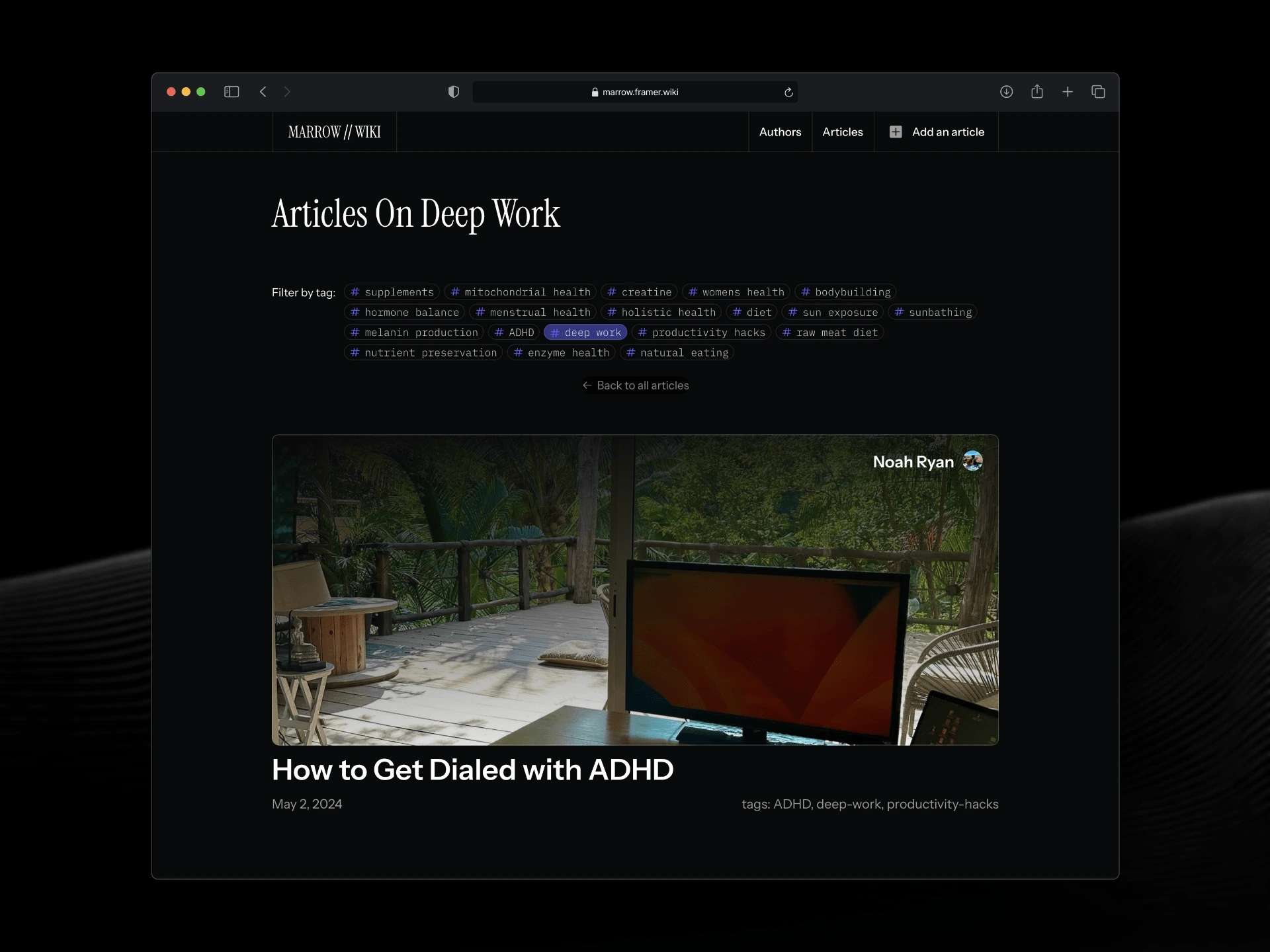 Articles - Filtered by deep-work