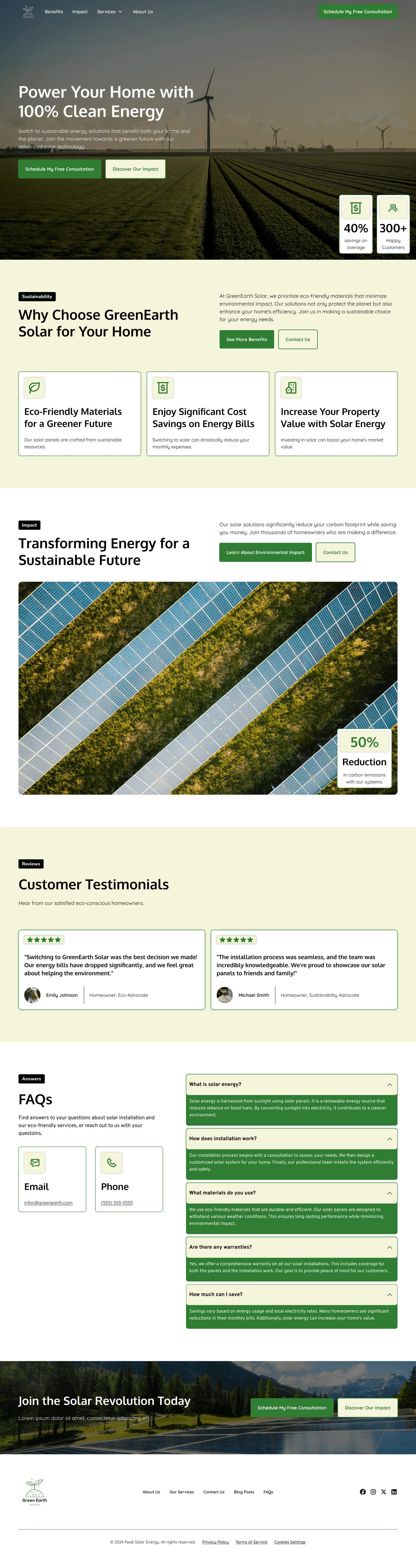 Solar Company Website Full-page