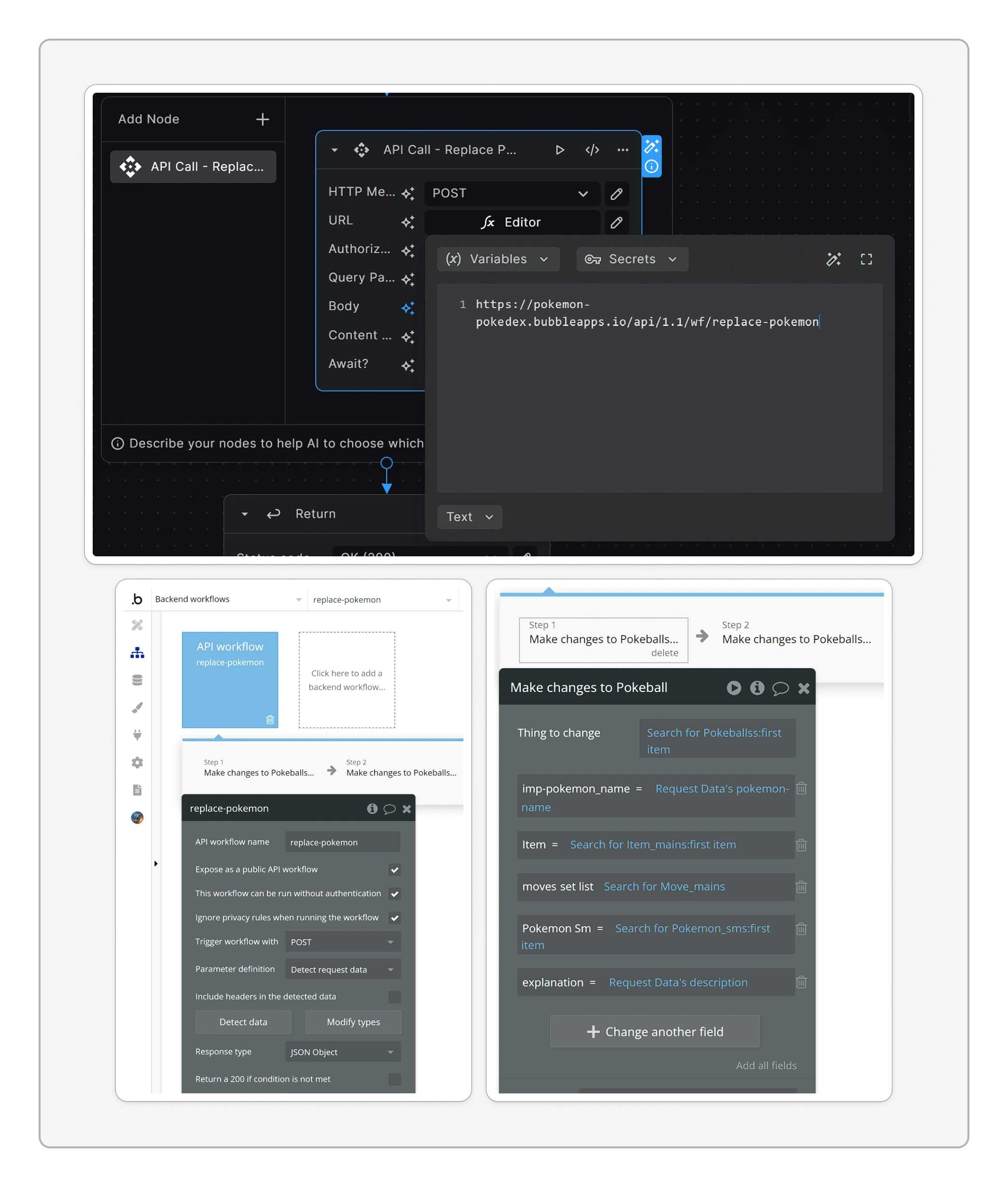 Buildship API Call ode and Bubble Backend Workflow 