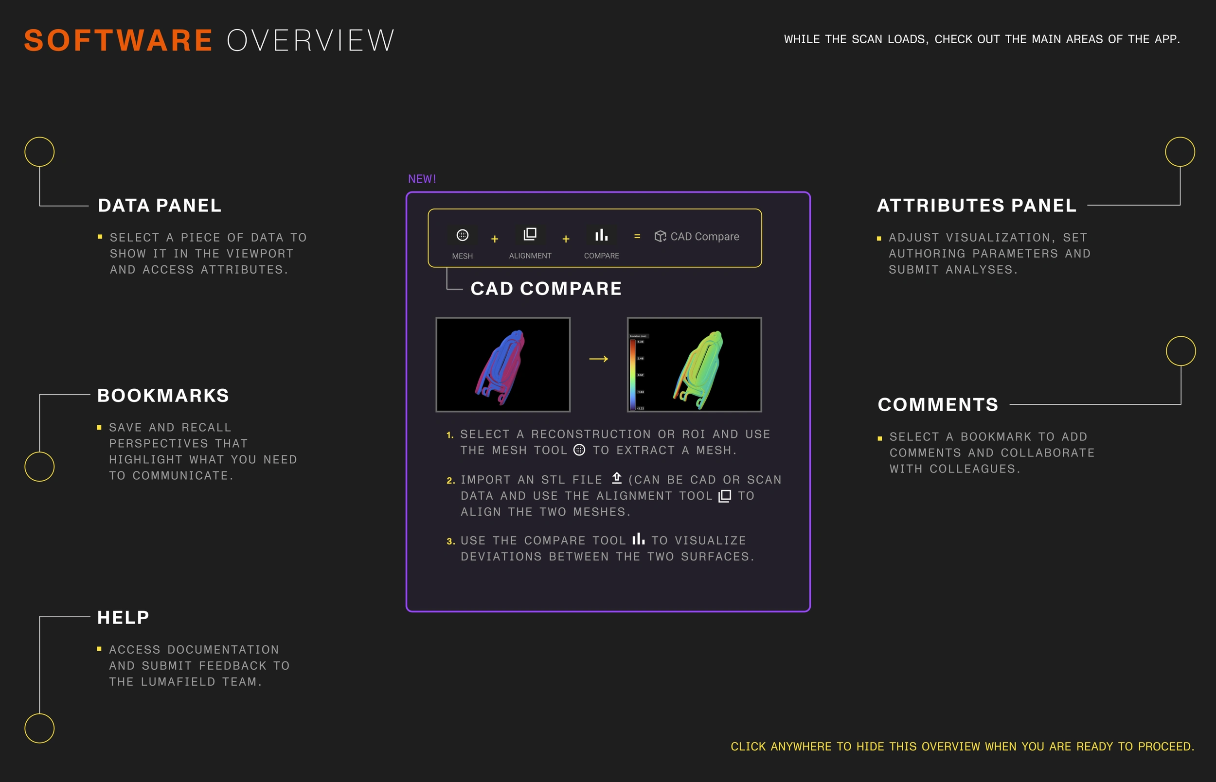 Loading overlay mockup for Voyager software