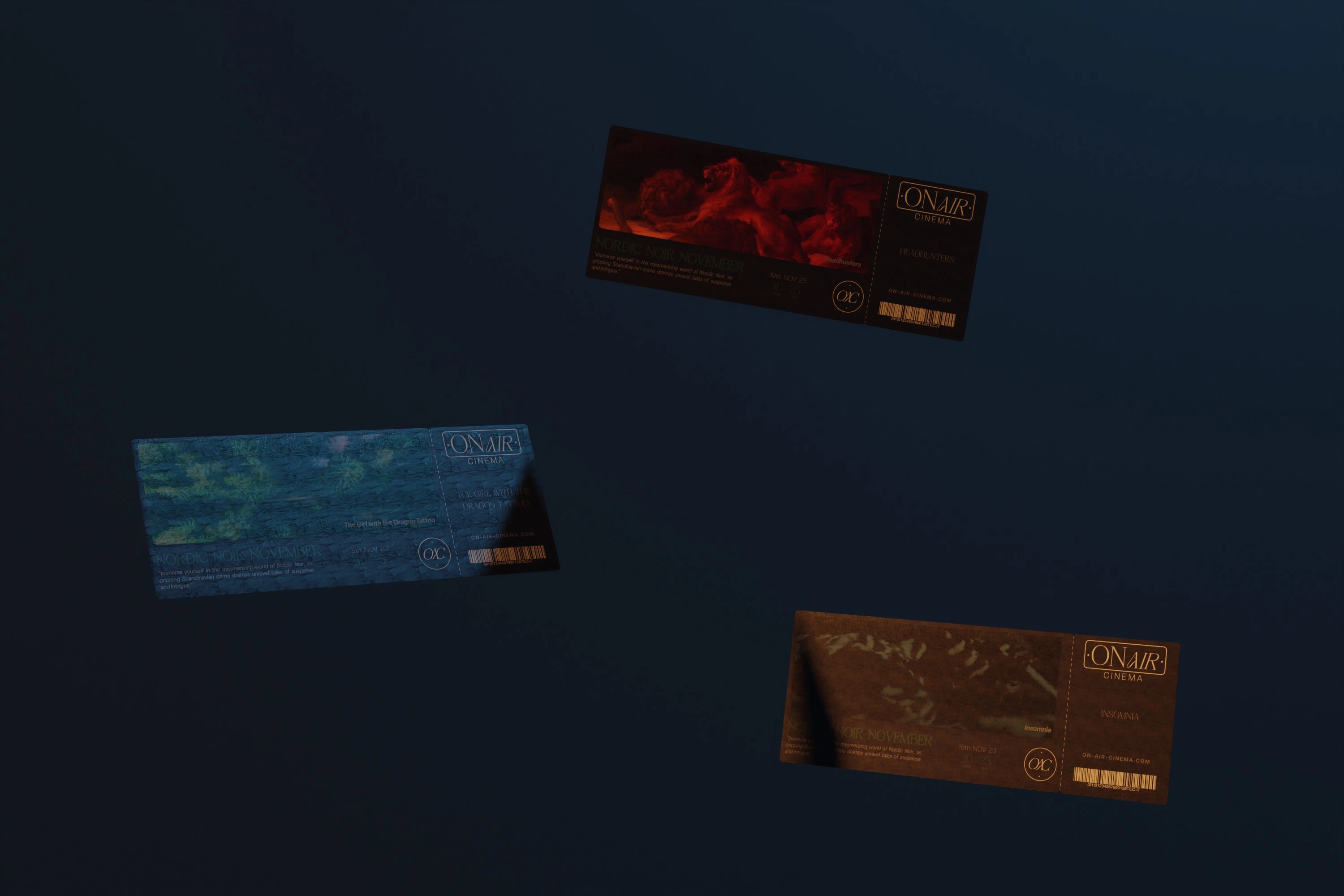 3D Rendered View of Ticket Desing for On Air CInema