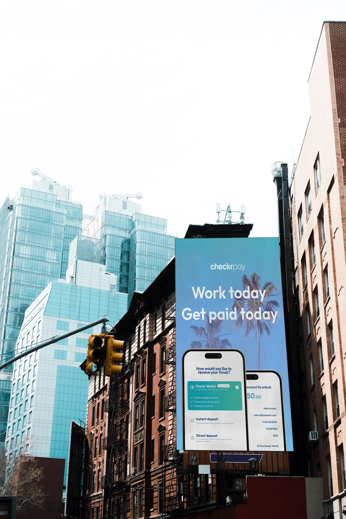 Billboard in NYC - Kayman Ventures Brand Design for Checkr