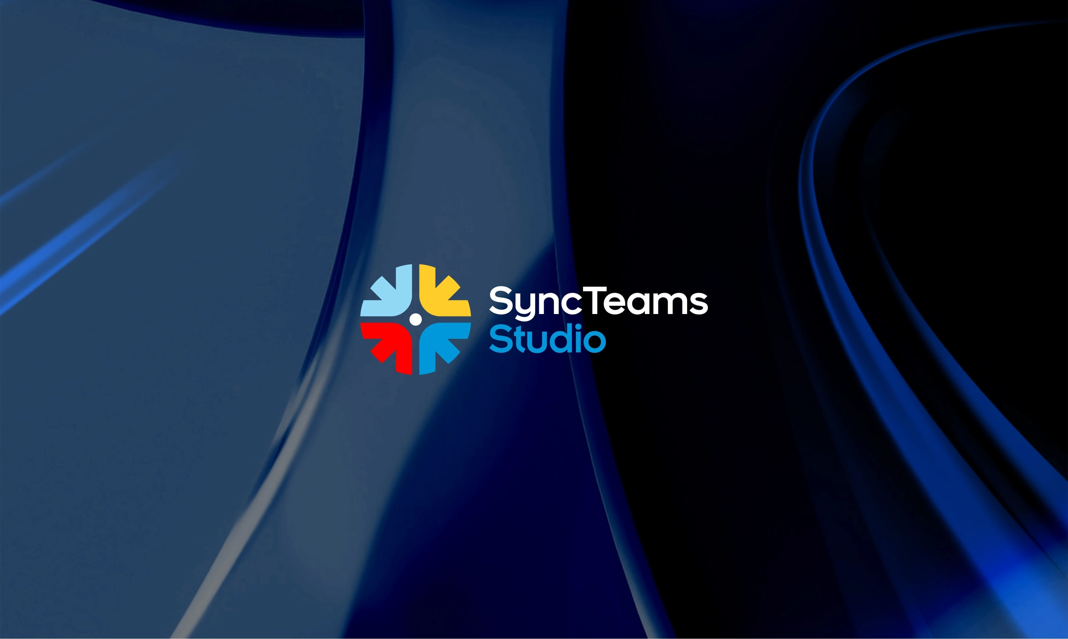 The complete identity—The Syncteams Studio logo seamlessly combines the icon and wordmark, creating a cohesive and recognizable brand identity. The icon symbolizes connectivity and innovation, while the typography reflects clarity, professionalism, and modernity. Together, they establish a strong visual presence that is both memorable and adaptable across various brand touchpoints. This balanced composition ensures instant recognition and reinforces Syncteams Studio’s position as a leader in AI-driven no-code solutions