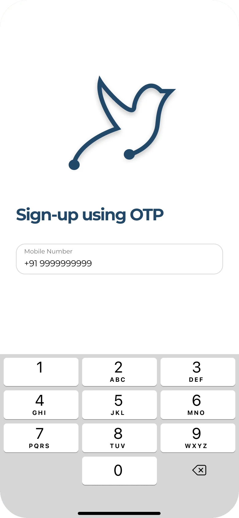 Enter a Phone number screen