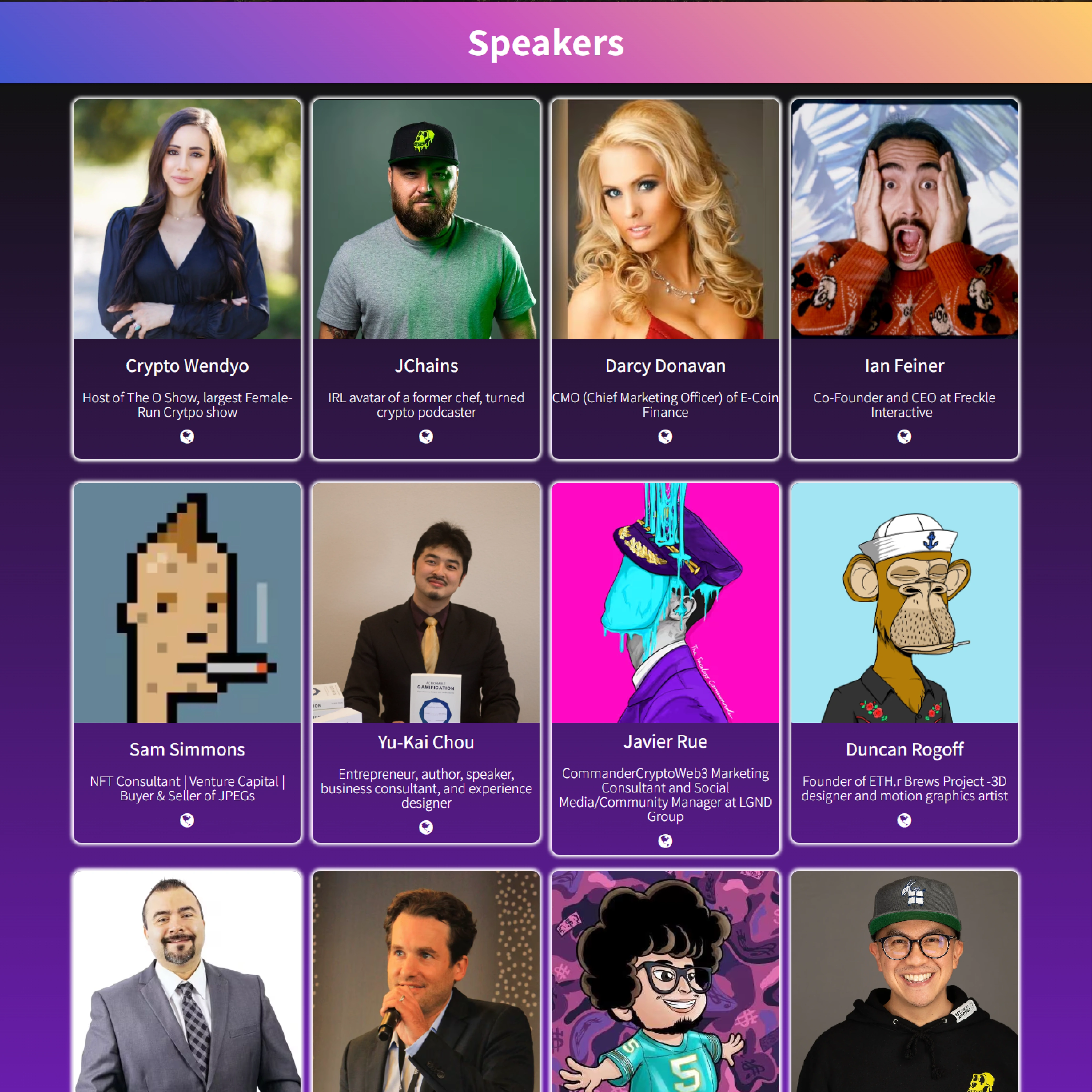 Speakers for the convention