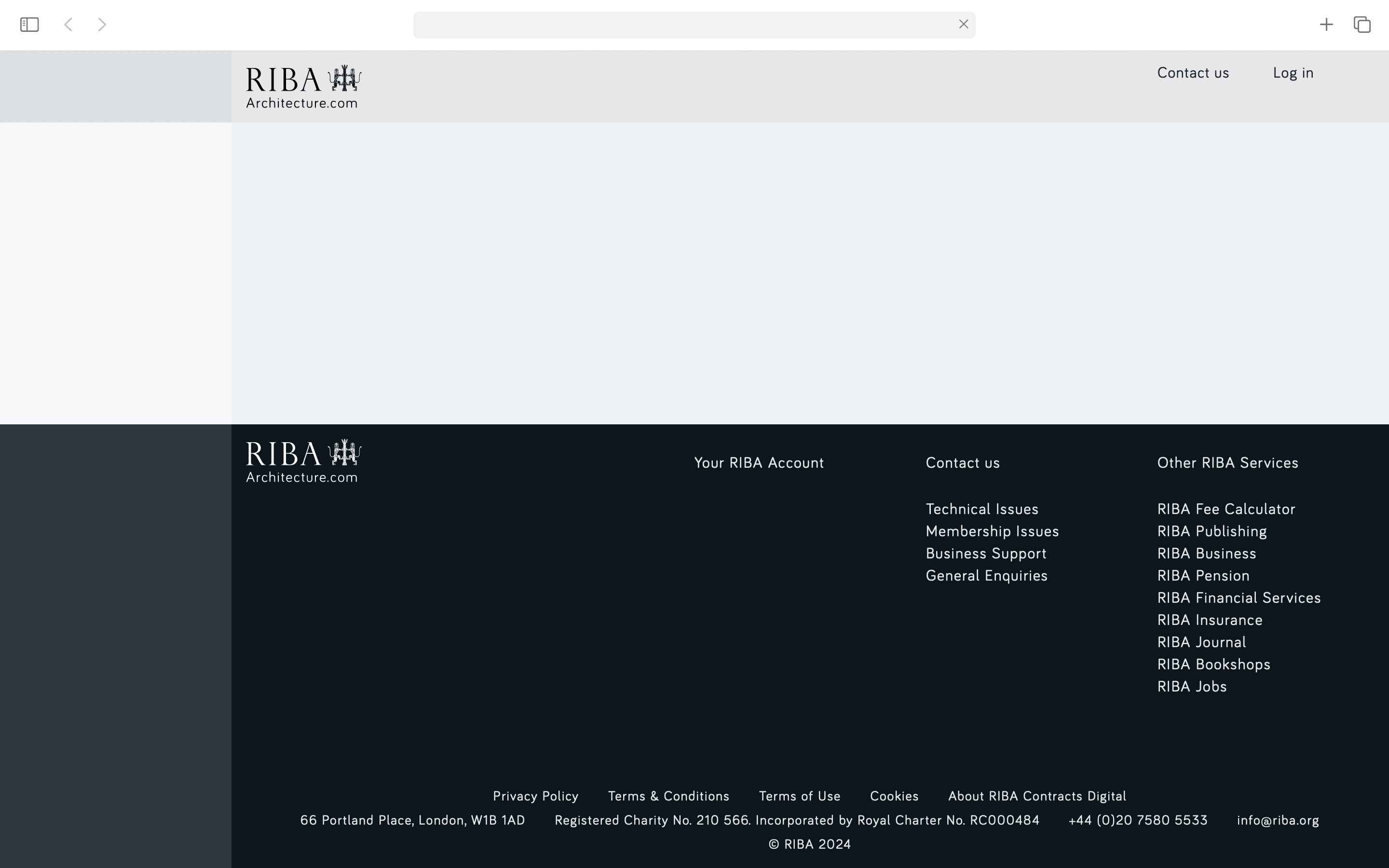 RIBA Contracts — Navigation (header & footer)