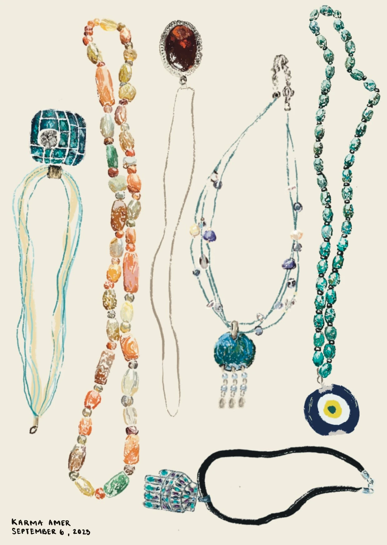 Illustration of Special Pieces of Jewelry