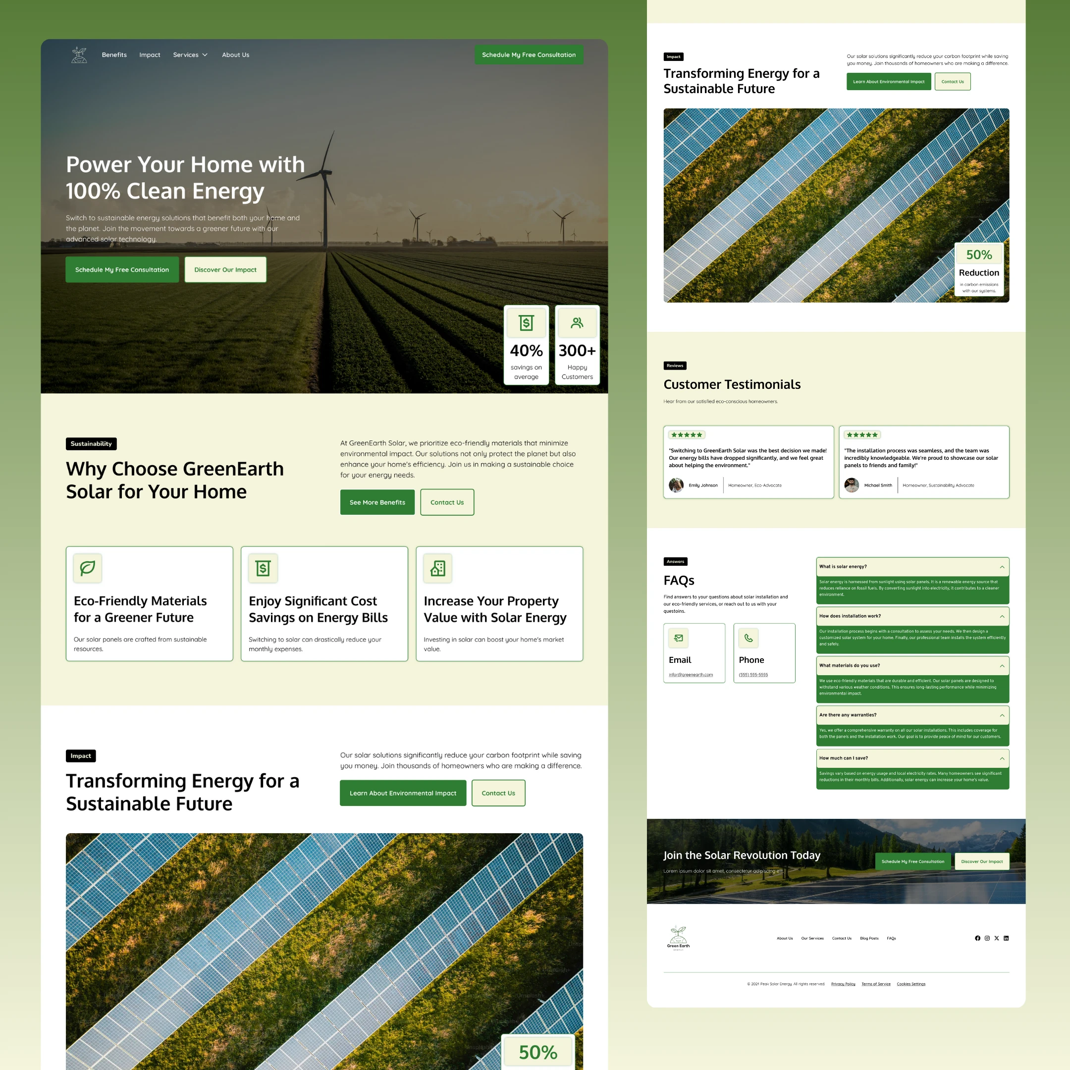 Solar Company Website Layout