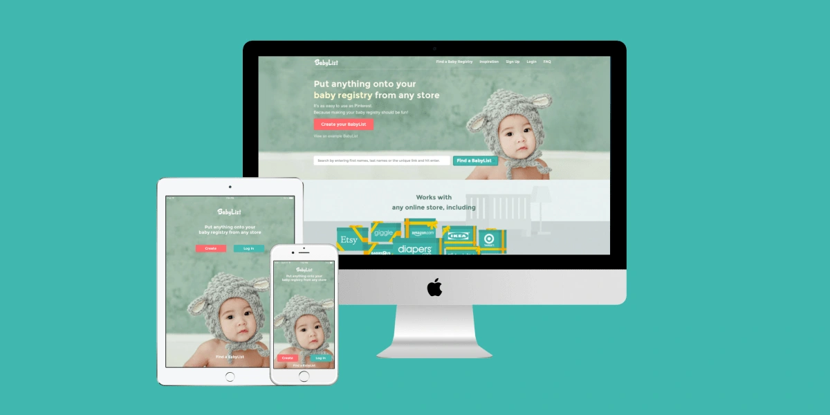 Babylist on Web, Tablet, and Mobile