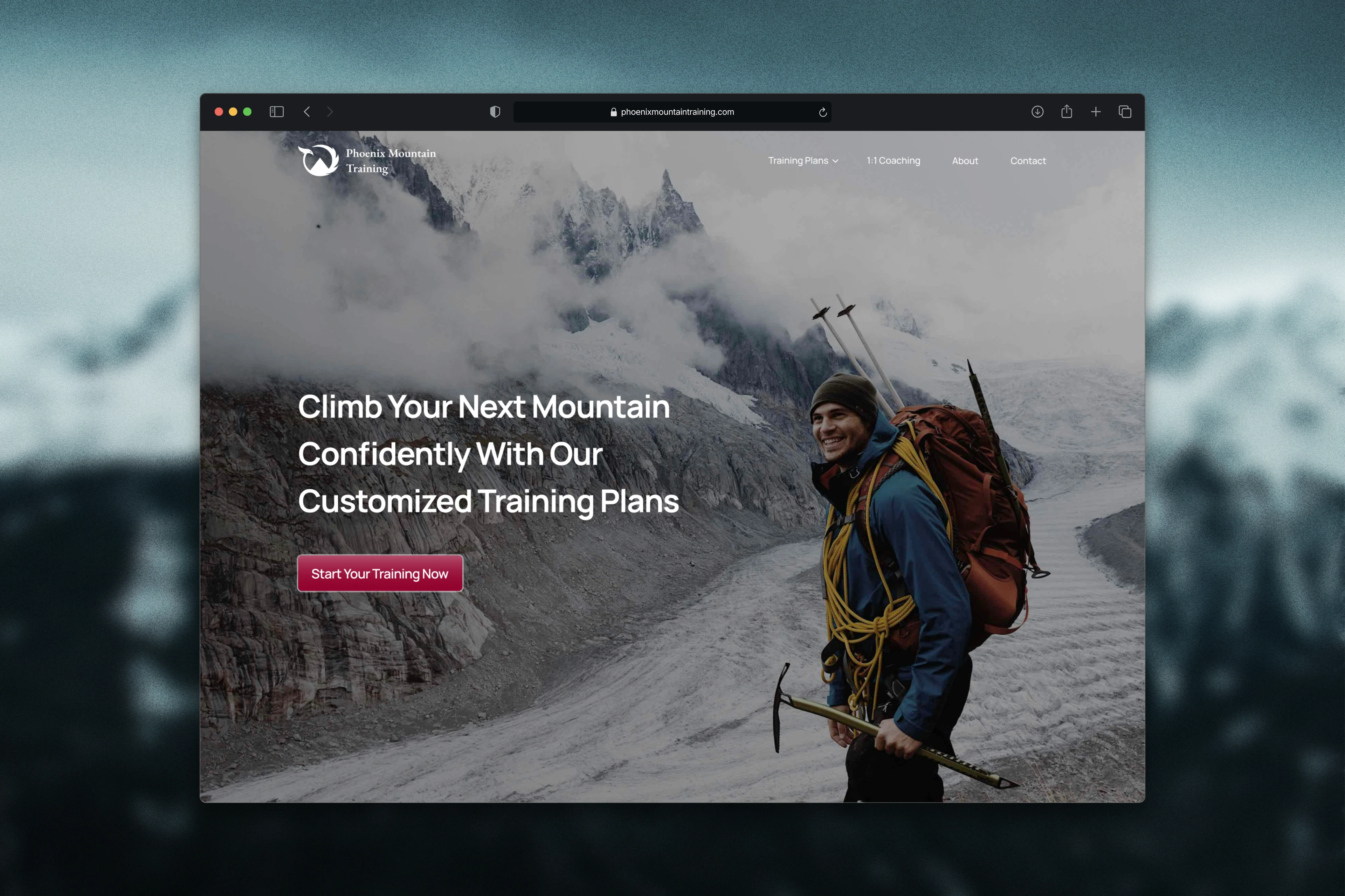Hero Section for Phoenix Mountain Training Website