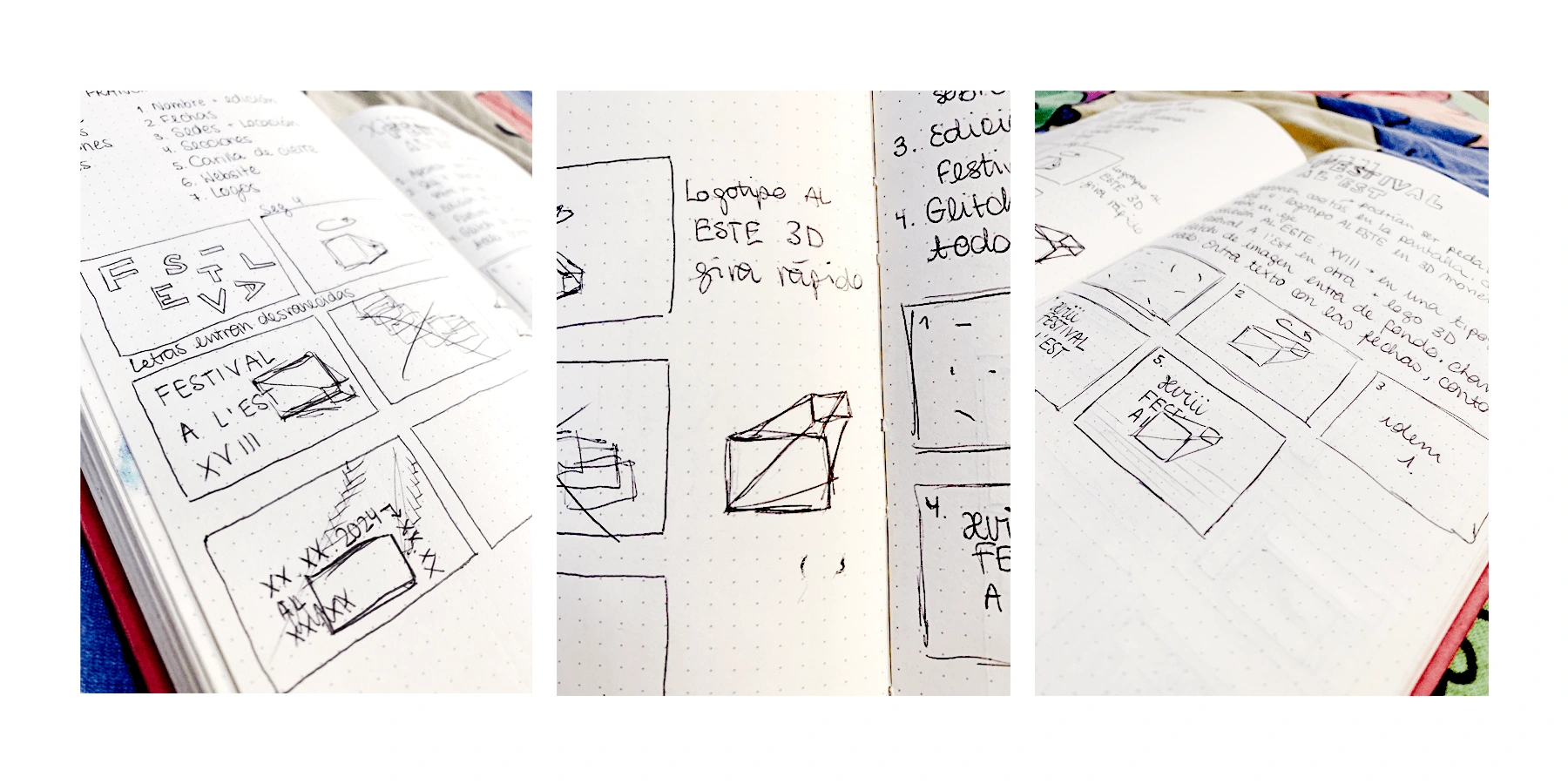 Initial sketches I made as a storyboard.