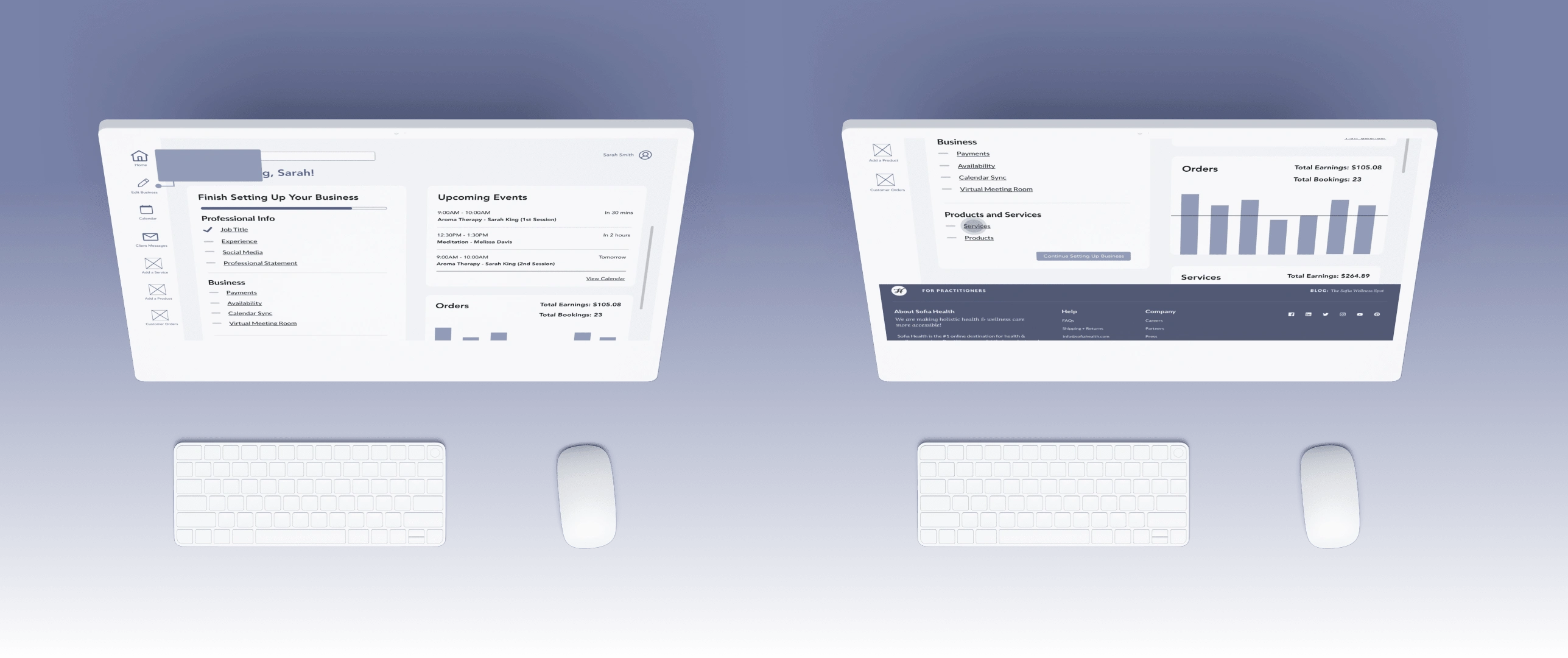 Hero Image of SH's practitioner's dashboard design on web