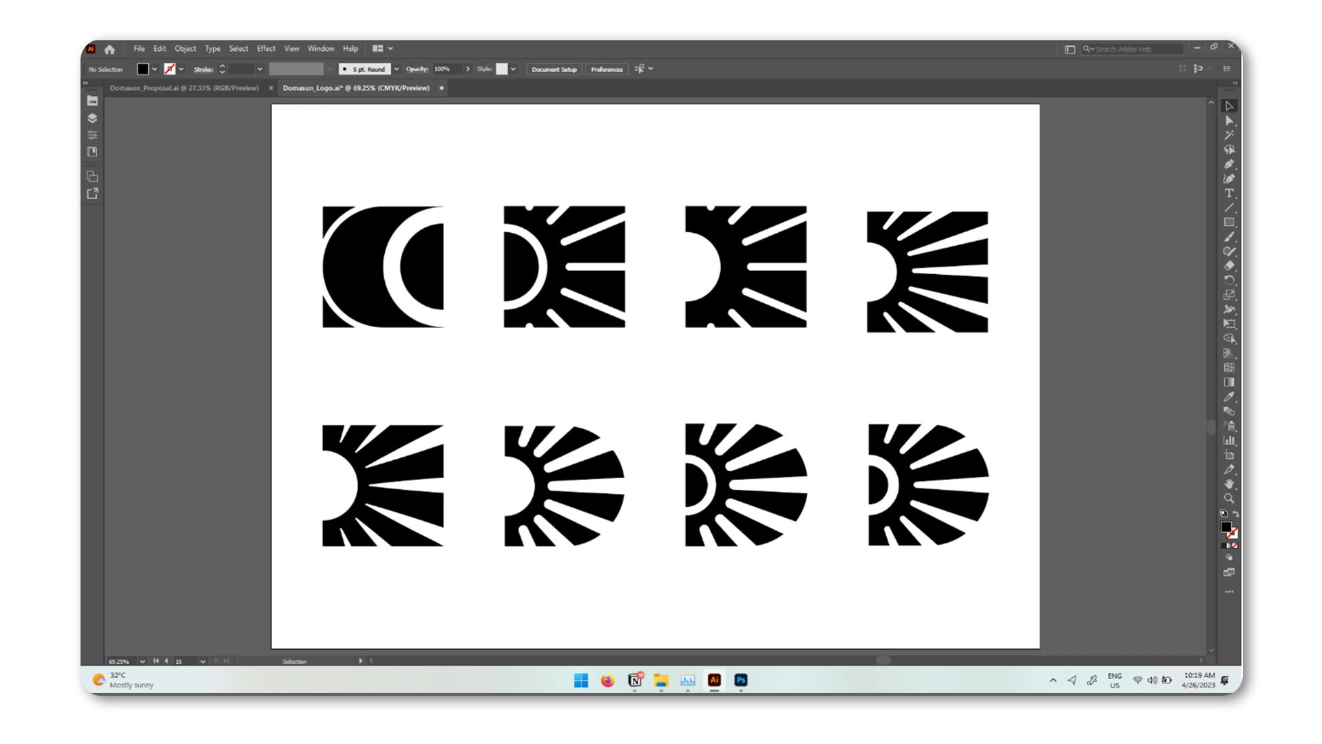 Further refinements of the logomark.