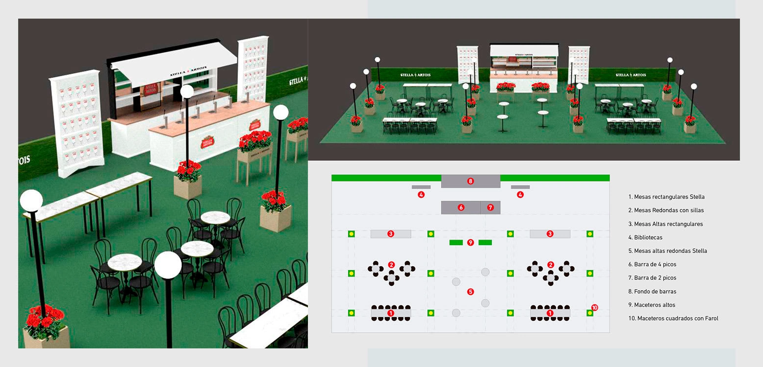 Venue renders and setting diagramation