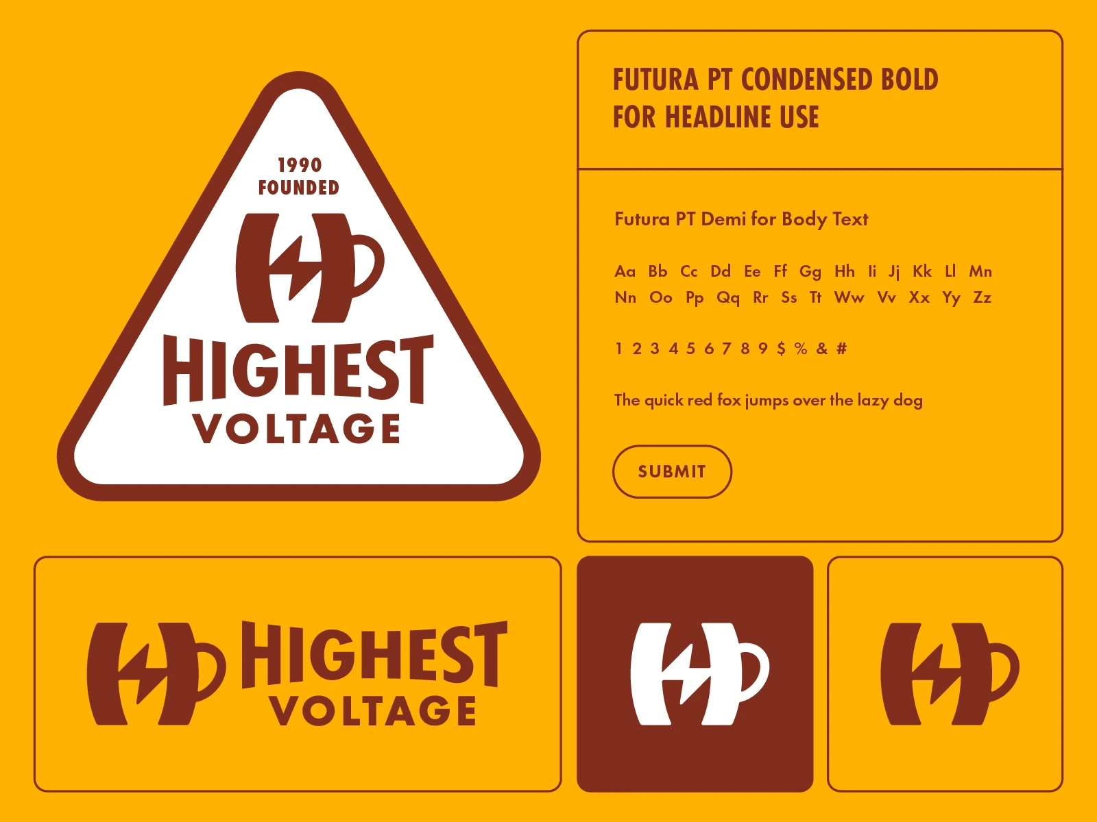 "Highest Voltage" — Brand Style Guide for Pub that serves Beer and plays Rock Music