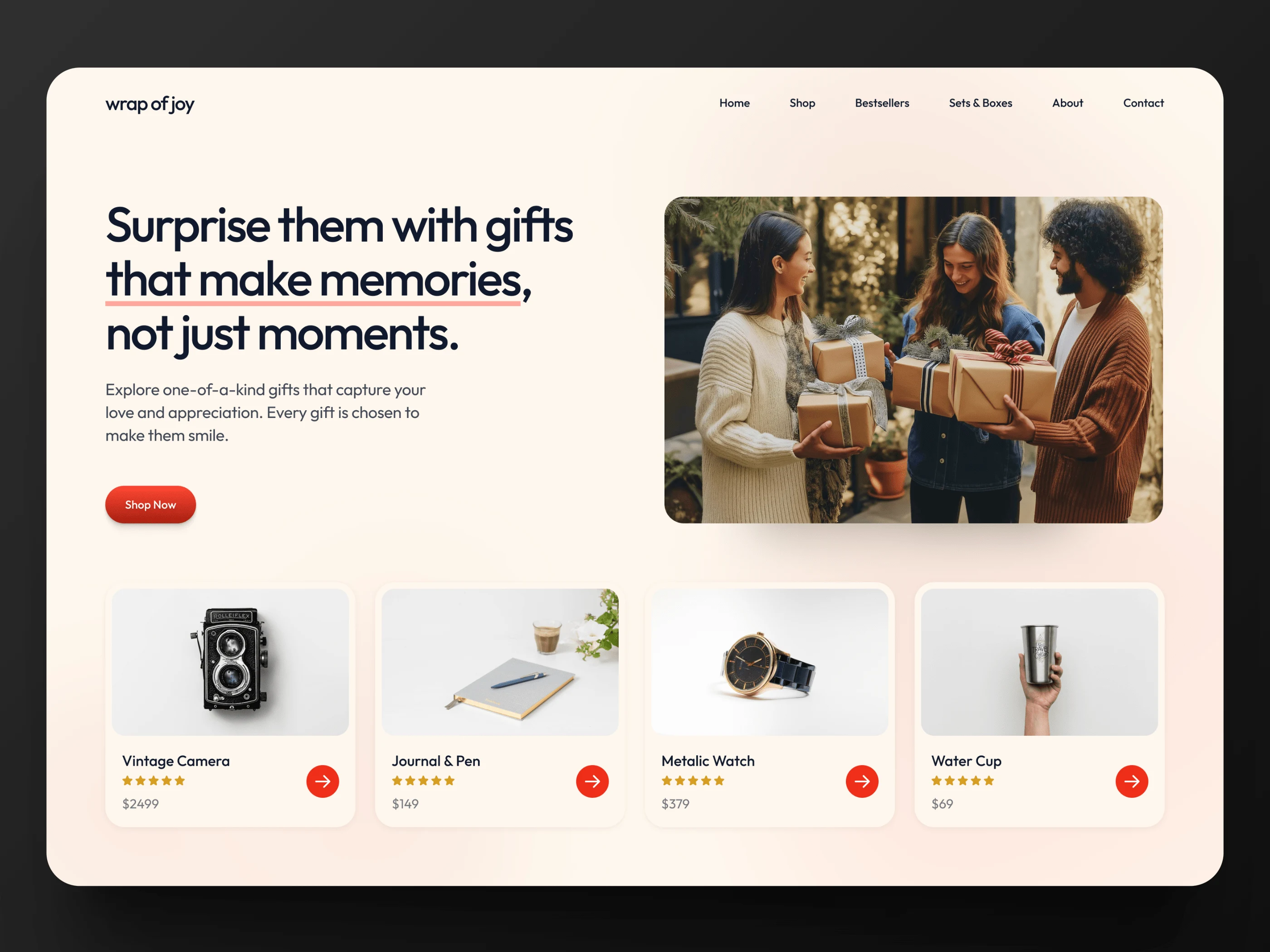 Gift Shop Landing Page