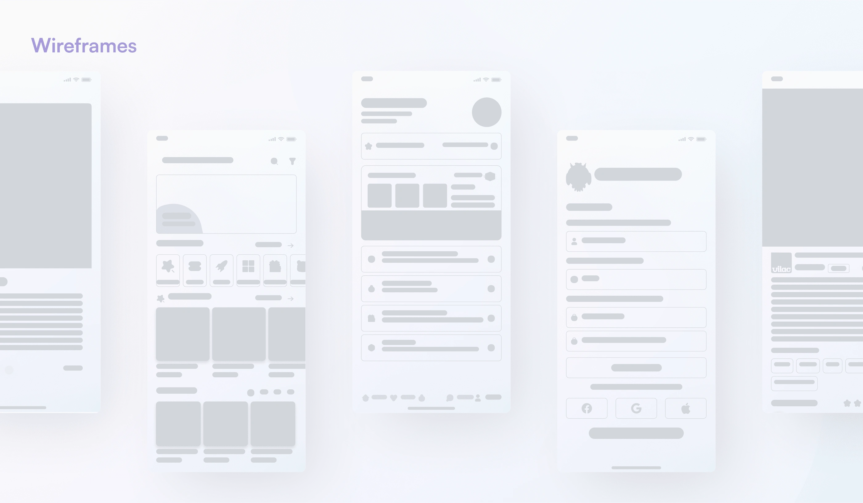 Fews of the early wireframes sketches