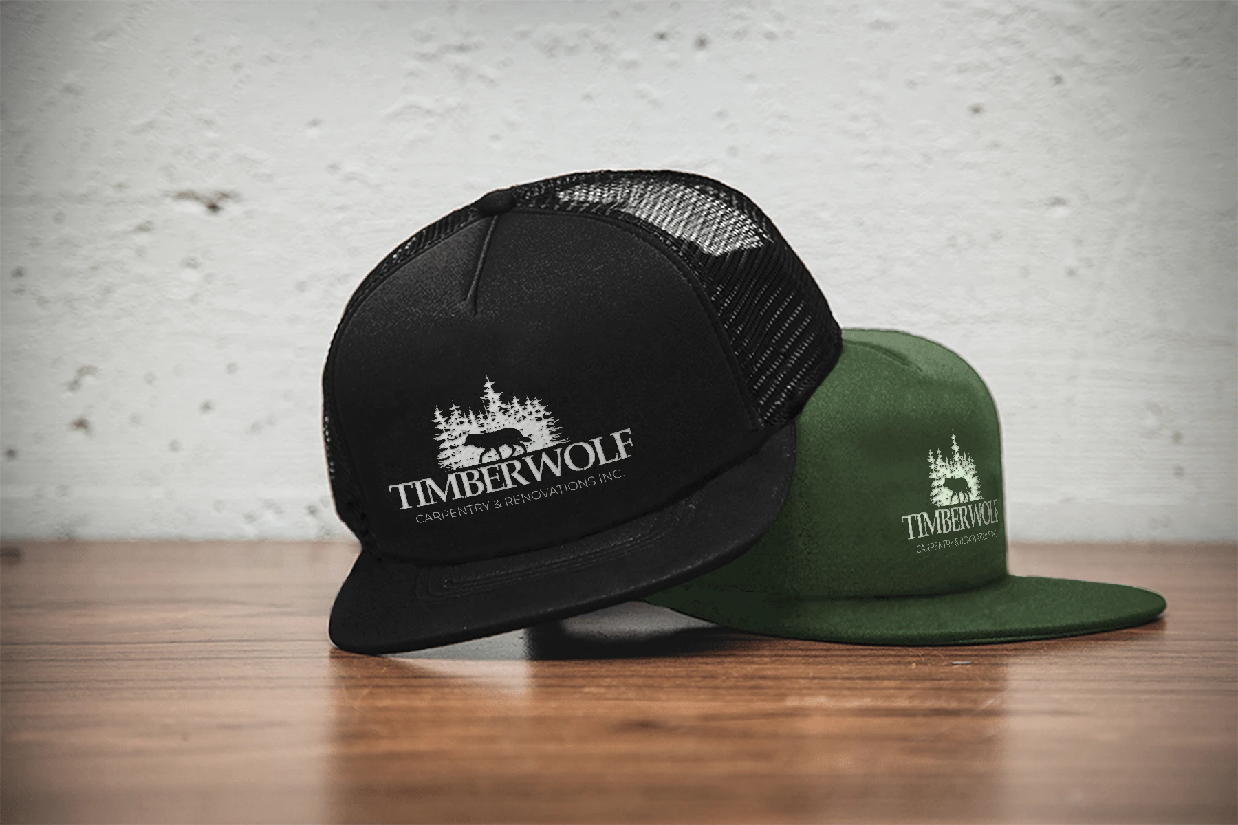 Hat Mockup for Timberwolf Carpentry & Renovations