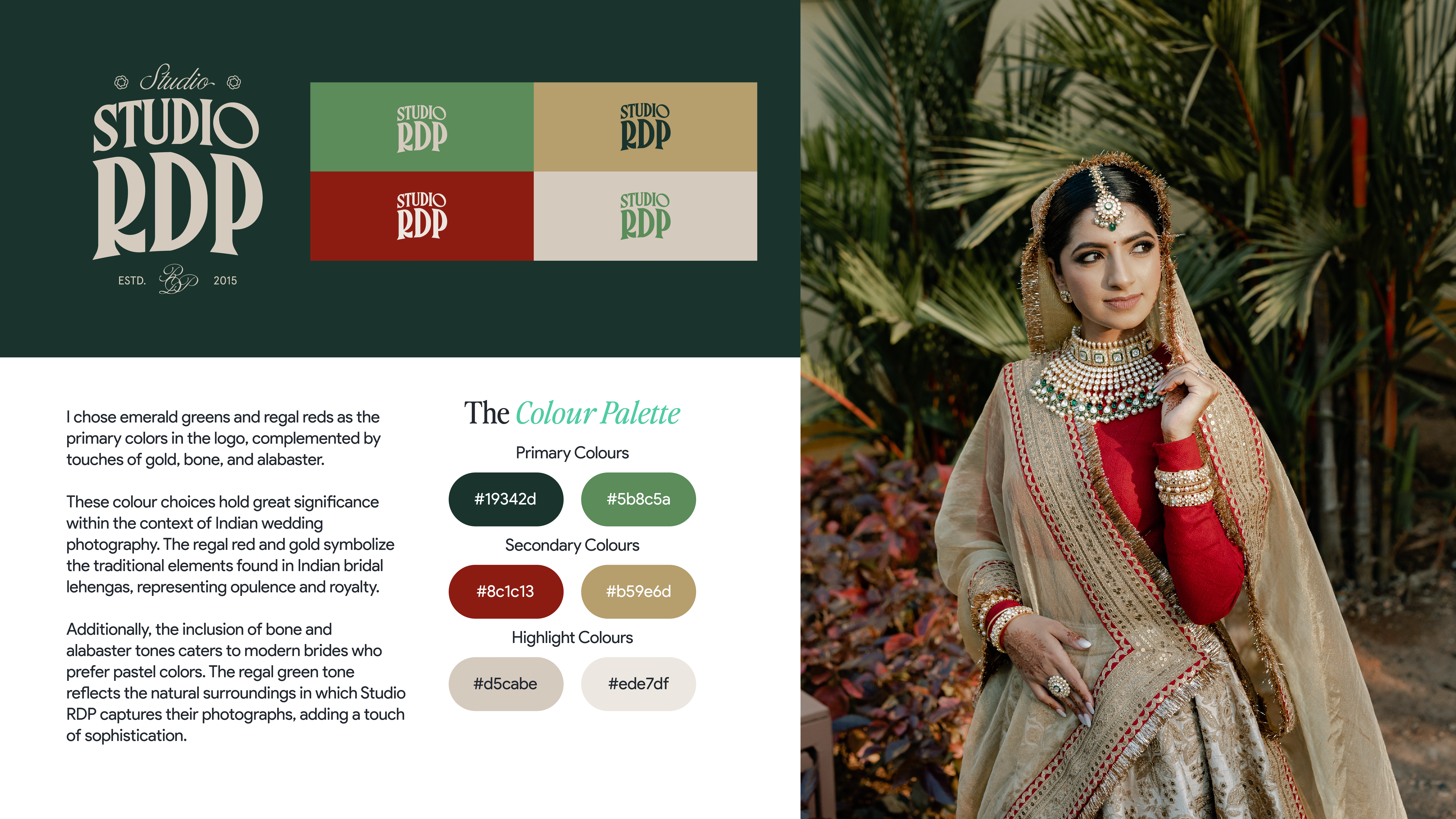 Breakdown of colour palette