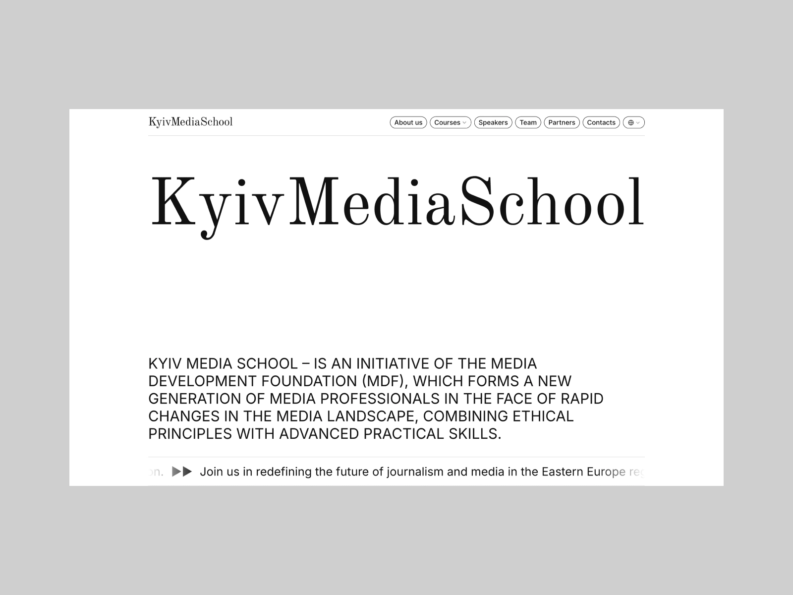 Kyiv Media School • Framer Web Page Hero Section Preview