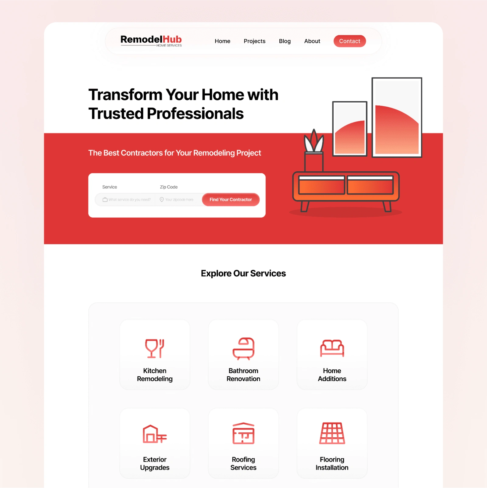 Remodel Hub Web Design - Home Services Startup